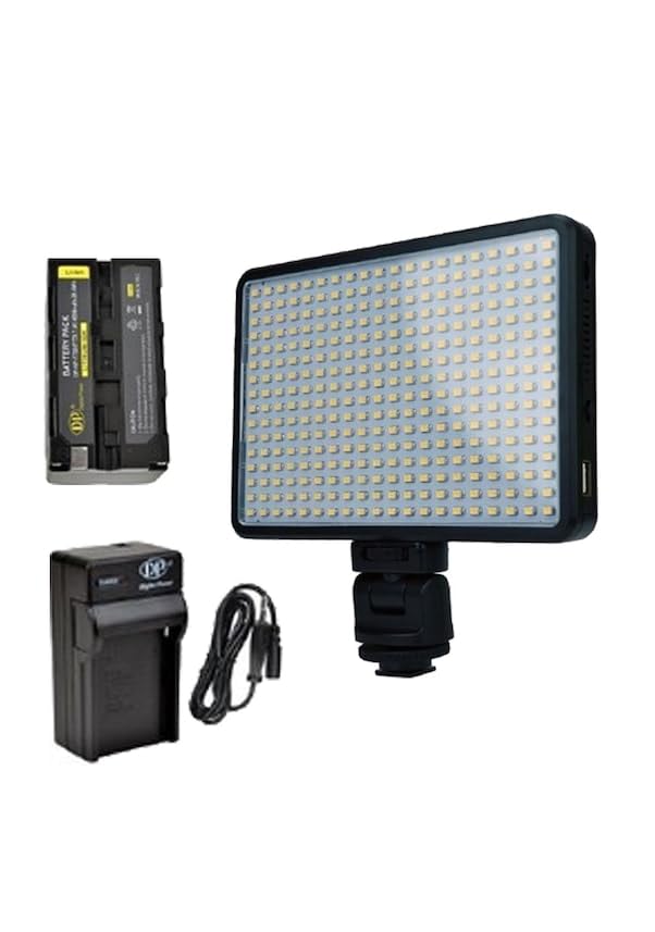 FototekFotoğraf Pro Led-320 Video Kamera Işığı Tepe Lambası Led Işık F770 Pil Ve Şarjla Birlikte