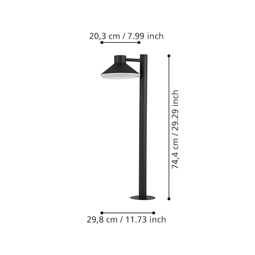 Eglo 900689 Dış Mekan ” Nınnarella ” Siyah Galvanizli Çelik Baba Üstü Aydınlatma Gu10-Led Max: 1X4,6W Ip44 Boy: 74,5 Cm