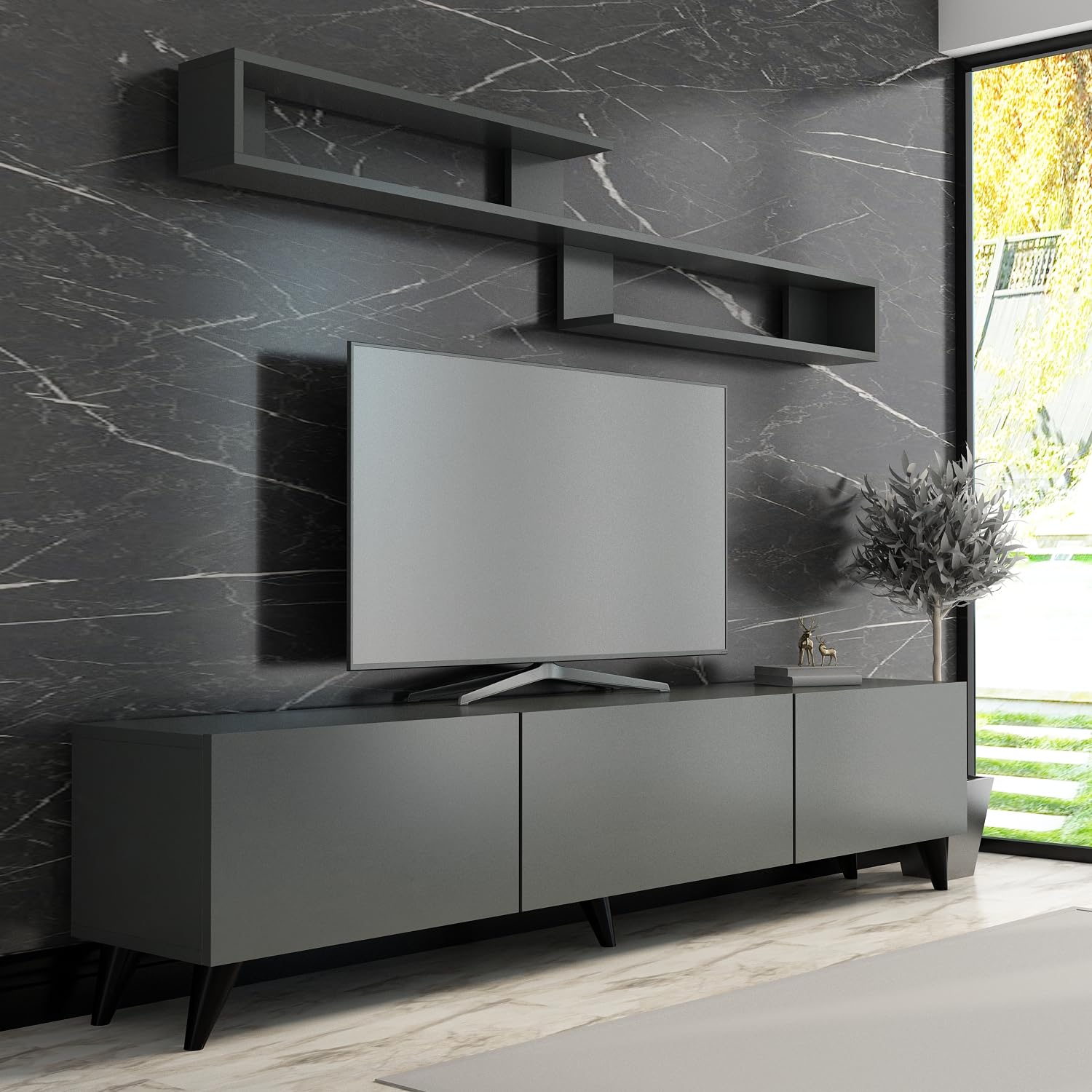 Mobilya Gezegeni X4032 ANTRASİT TV ÜNİTESİ 210 CM