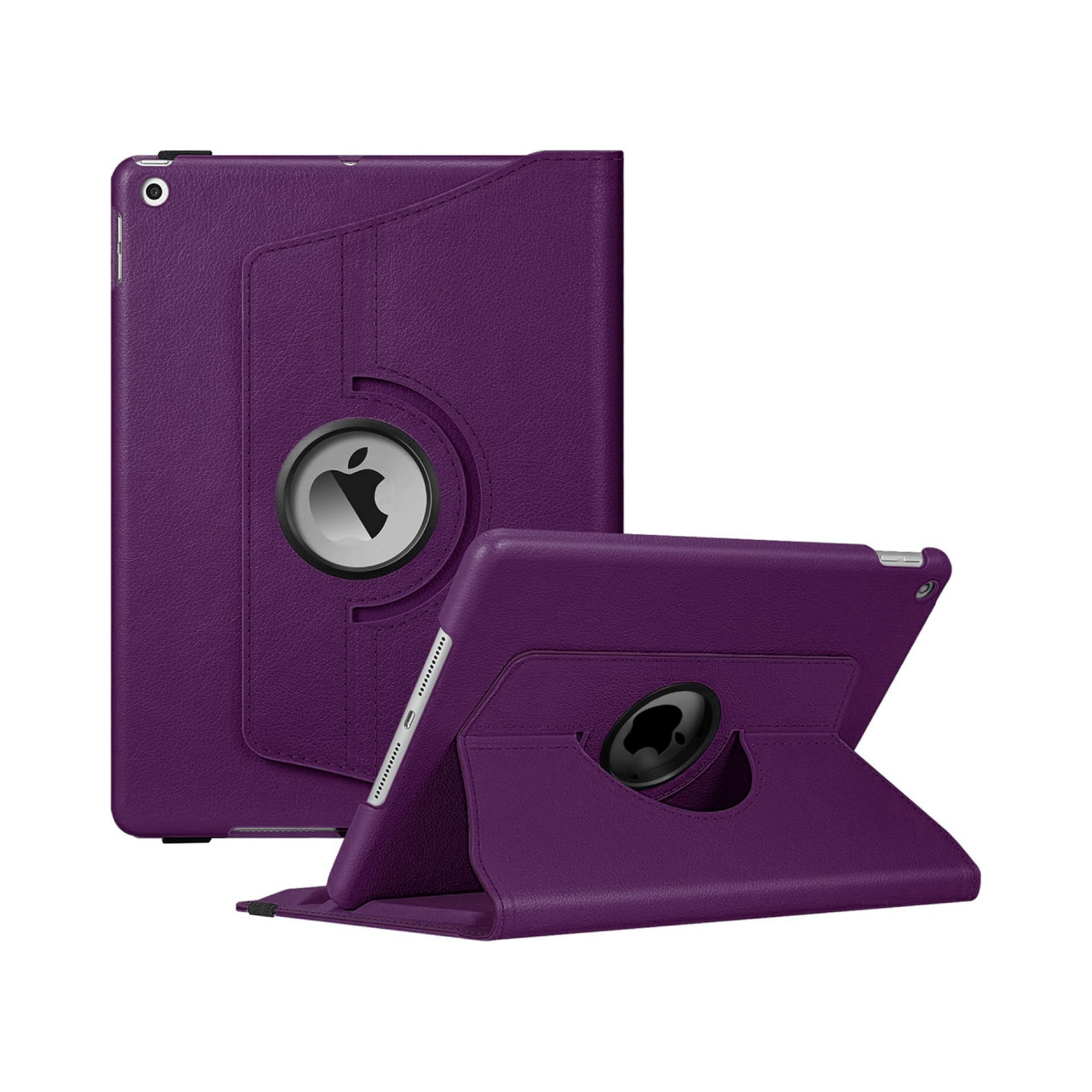 Babilden Apple iPad Yatay ve Dikey Standlı 360 Derece Döner Tablet Kılıfı (iPad 9.Nesil 10.2 Mor)