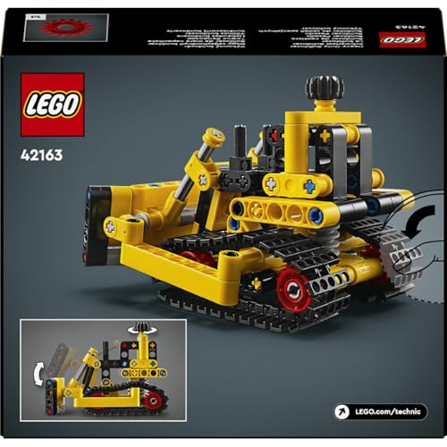 LEGO Technic Ağır İş Buldozeri 42163 – 7 Yaş ve Üzeri Kız ve Erkek Çocuklar için Doğum Günü Hediyesi