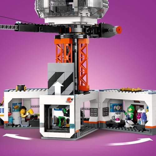 LEGO City Uzay Üssü ve Roket Fırlatma Rampası 60434-8 Yaş ve Üstü Kız ve Erkek Çocukları için Uzay Gemisi, 6 Minifigür, Robot ve 2 Uzaylı Figürü İçeren Oyuncak Seti, Doğum Günü Hediyesi (1422 Parça)