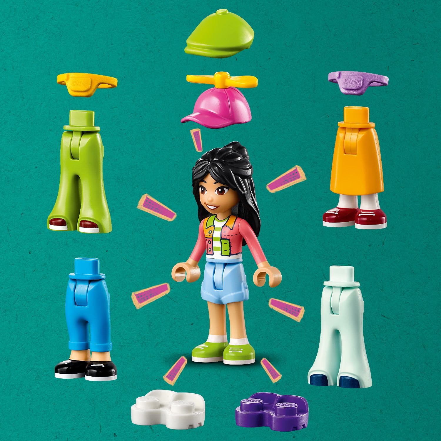 LEGO Friends Vintage Giyim Mağazası 42614-6 Yaş ve Üzeri Çocuklar için Olly, Liann ve Jordin Minifigürü İçeren Yaratıcı Oyuncak Yapım Seti (409 Parça)