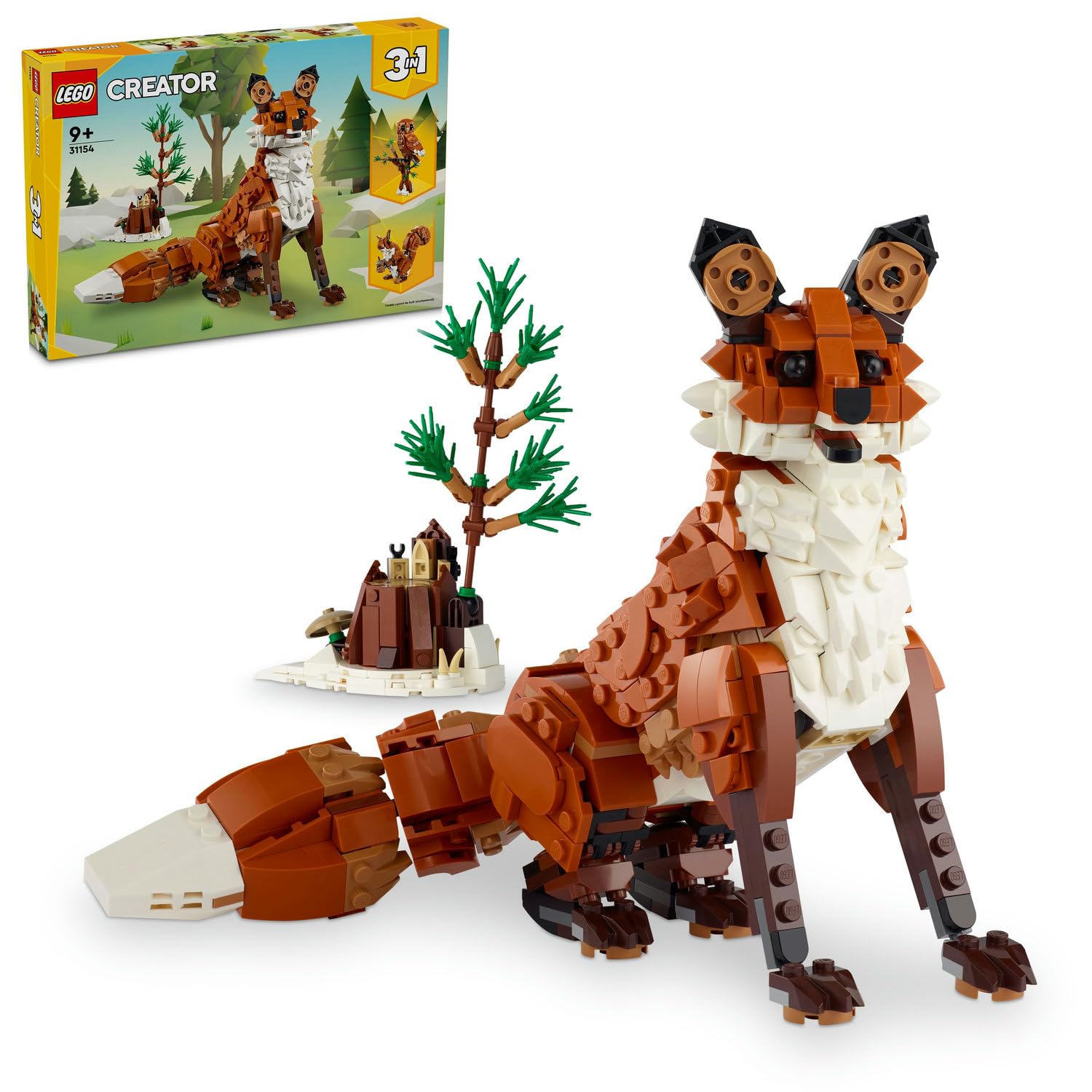 LEGO Creator Orman Hayvanları: Kızıl Tilki 31154 – 9 Yaş ve Üzeri Çocuklar için Yılbaşı Hediyesi Fikri, Baykuş ve Sincap Model Seçenekleri İçeren 3’ü 1 Arada Yaratıcı Oyuncak Yapım Seti (667 Parça)