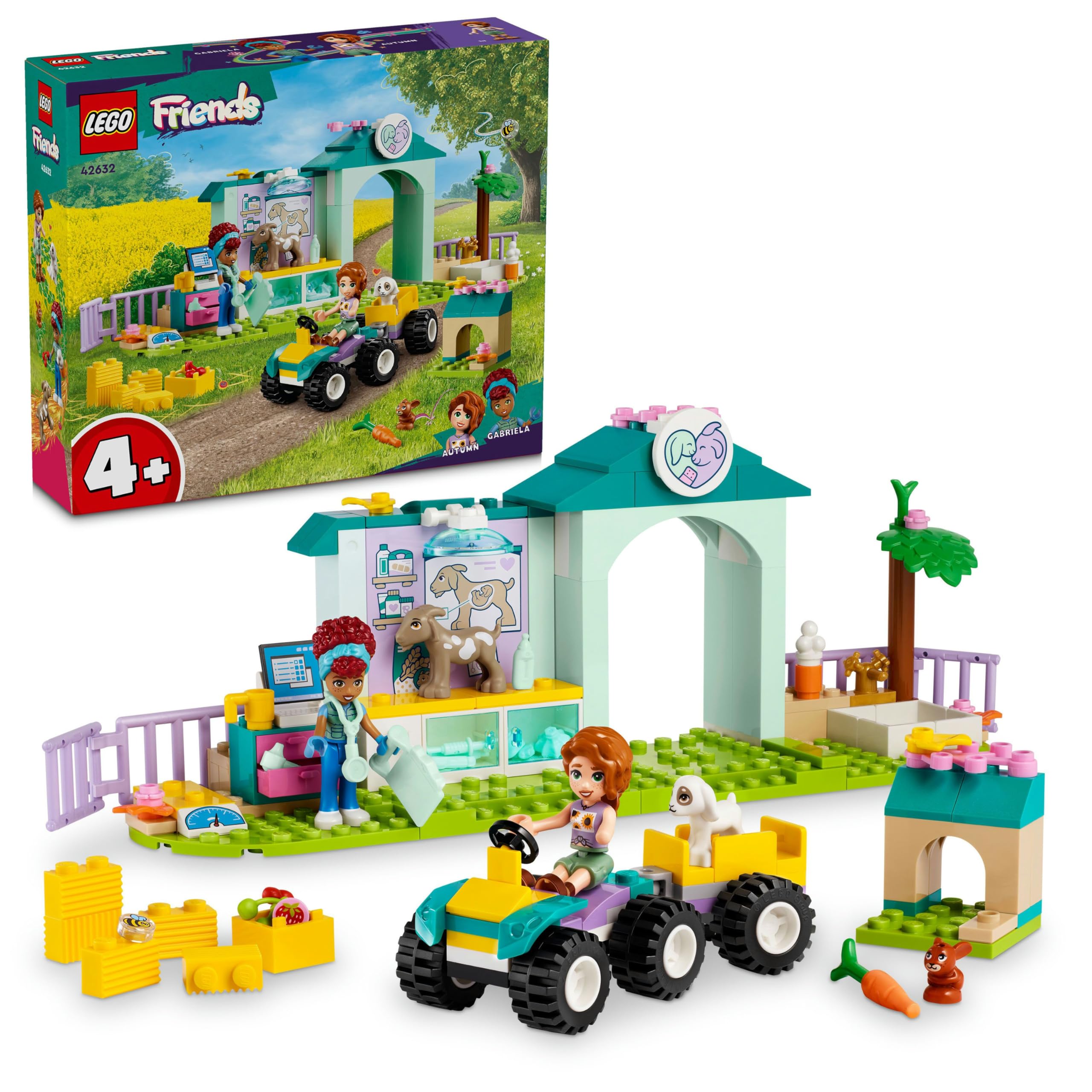 LEGO Friends Çiftlik Hayvanı Veteriner Kliniği 42632-4 Yaş ve Üzeri Çocuklar için Hayvan Figürleri İ