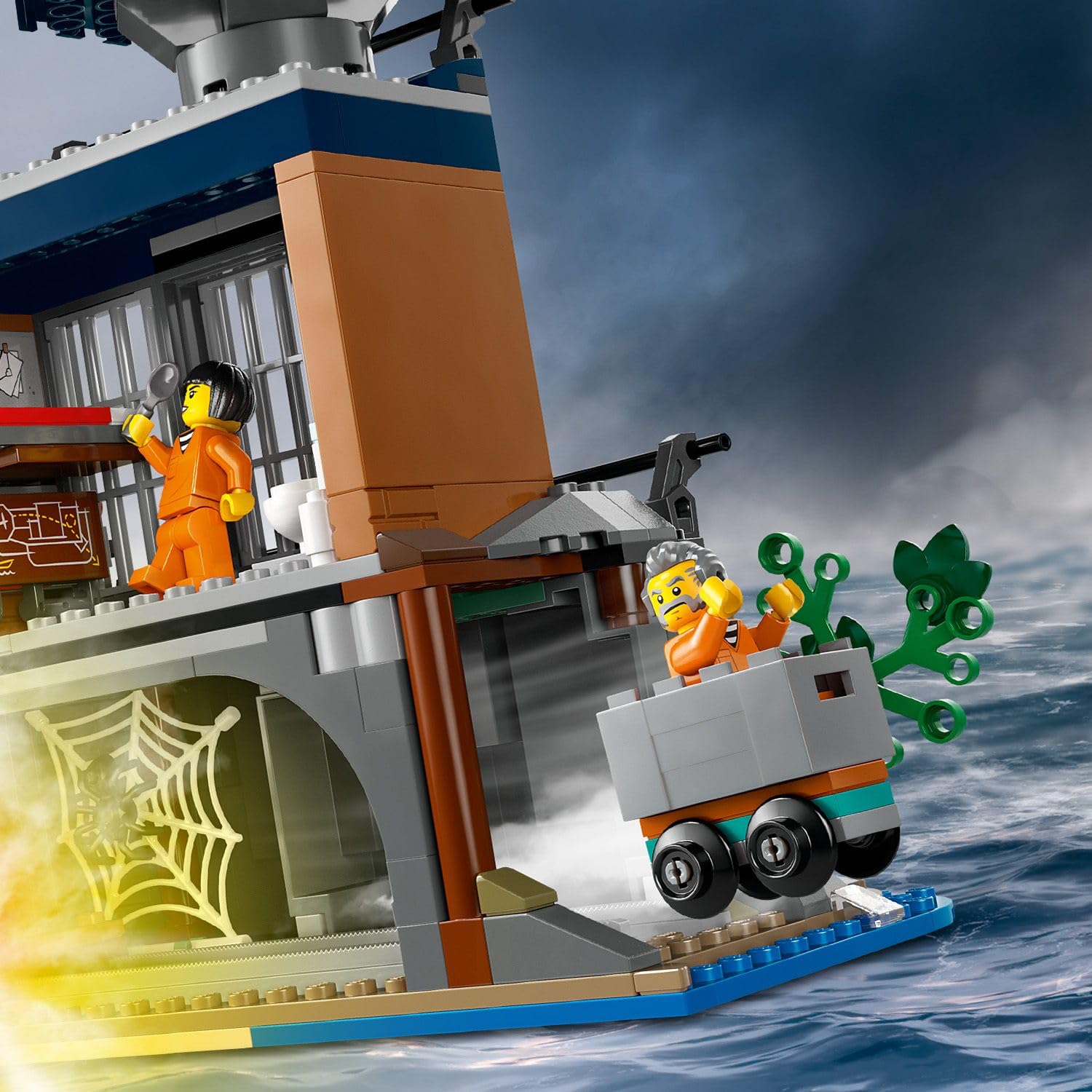 LEGO City Polis Hapishane Adası 60419-7 Yaş ve Üstü Kız ve Erkek Çocuklar için Helikopter, Gemi 7 Figür ve Köpek, Köpekbalığı Figürleri İçeren Araç Seti, Doğum Günü Hediyesi Fikri (980 Parça)