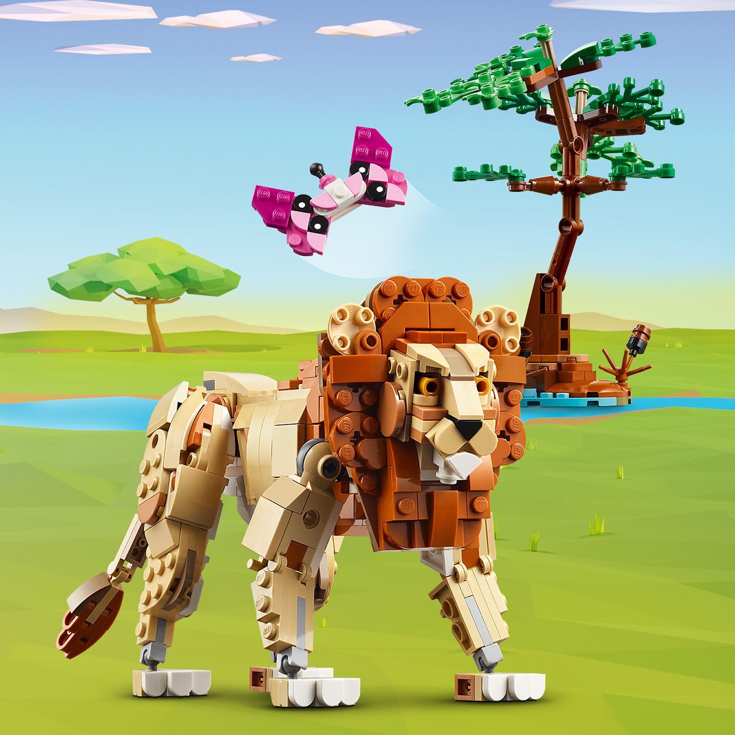 LEGO Creator 3’ü 1 Arada Vahşi Safari Hayvanları 31150-9 Yaş ve Üzeri Çocuklar için İnşa Edilebilen Zürafa, Ceylan ve Aslan Modeliyle Yaratıcı Oyuncak Yapım Seti, Doğum Günü Hediyesi (780 Parça)