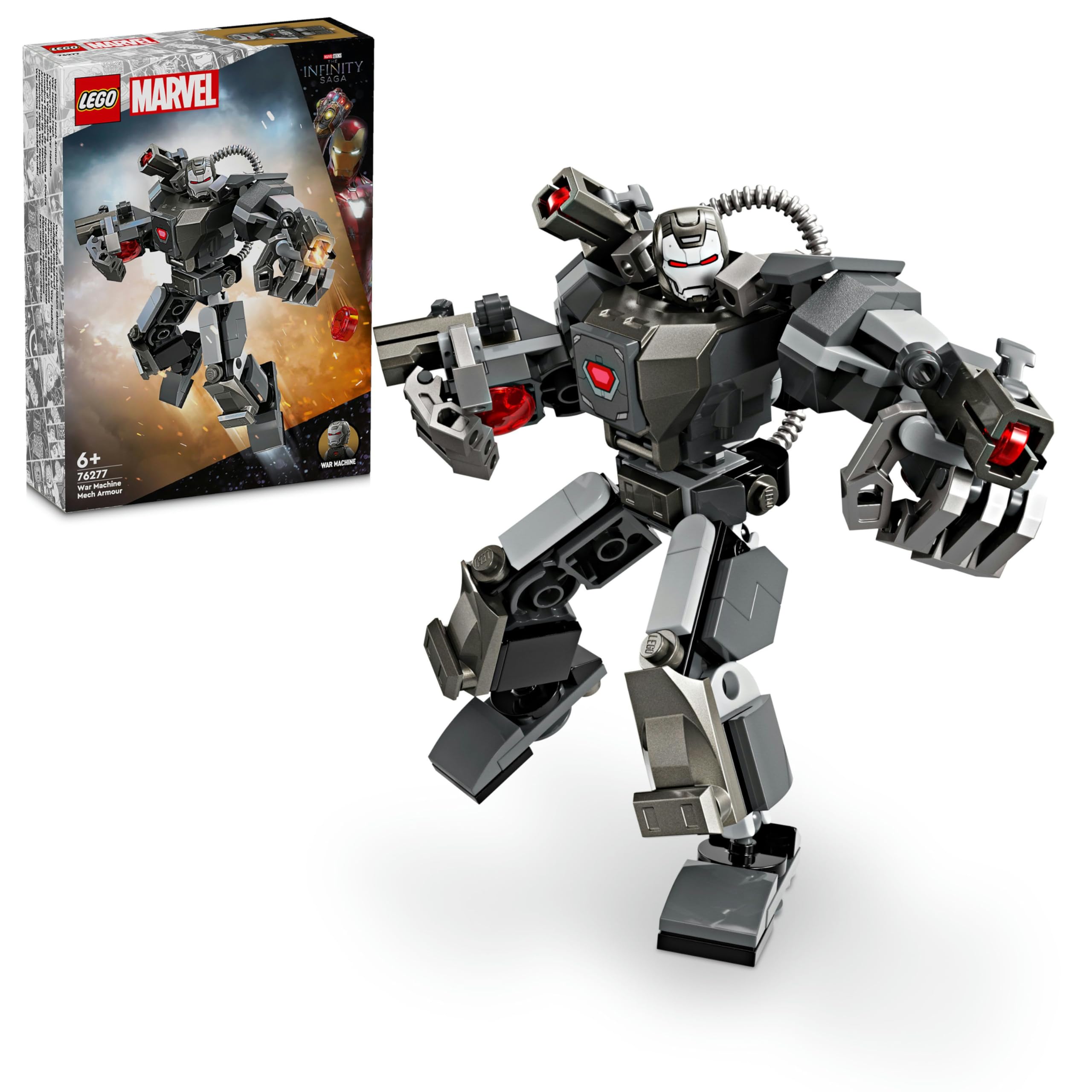 LEGO | Marvel War Machine Robot Zırhı 76277-6 Yaş ve Üzeri Süper Kahraman Seven Çocuklar İçin İnşa Edilebilen Savaşçı İçeren Yaratıcı Oyuncak Yapım Seti (154 Parça)