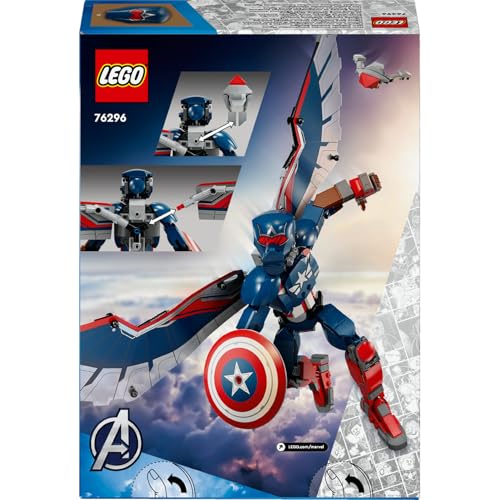 LEGO | Marvel Yeni Kaptan Amerika Yapım Figürü 76296 8 Yaş ve Üzeri Süper Kahraman Seven Çocuklar için Koleksiyonluk Yaratıcı Oyuncak Yapım Seti (359 Parça)