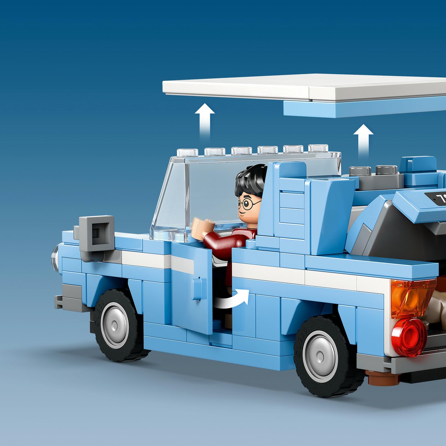 LEGO Harry Potter Uçan Ford Anglia 76424 – 7 Yaş ve Üzeri Çocuklar için Hediye Fikri, Harry Potter, Ron Weasley ve Hedwig Minifigürleri İçeren Koleksiyonluk Yaratıcı Oyuncak Yapım Seti (165 Parça)