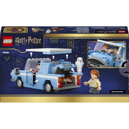 LEGO Harry Potter Uçan Ford Anglia 76424 – 7 Yaş ve Üzeri Çocuklar için Hediye Fikri, Harry Potter, Ron Weasley ve Hedwig Minifigürleri İçeren Koleksiyonluk Yaratıcı Oyuncak Yapım Seti (165 Parça)