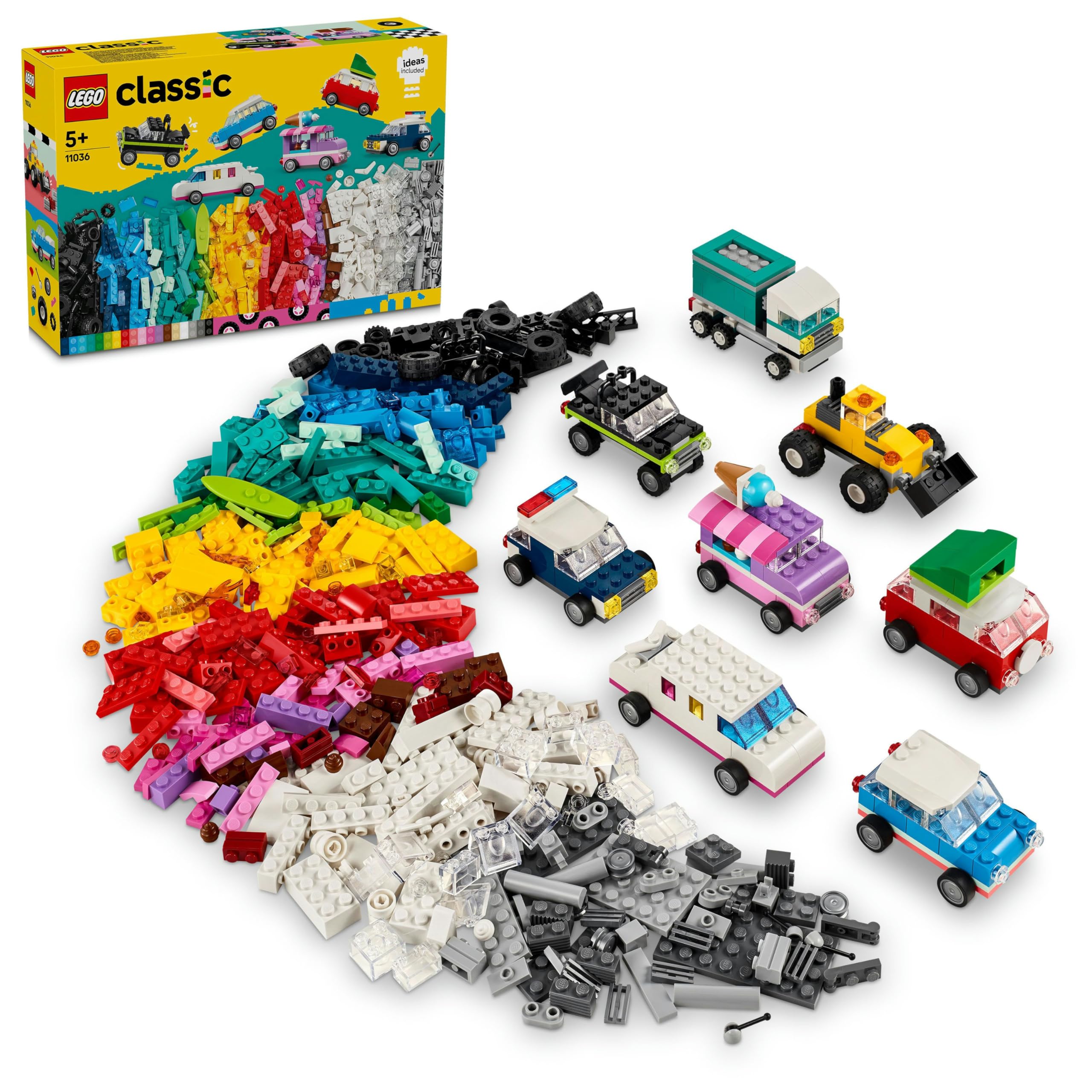 LEGO Classic Yaratıcı Araçlar 11036-4 Yaş ve Üzeri Çocuklar için 10 Adet Araba Yapımı İçeren Yaratıcı Oyuncak Yapım Seti (900 Parça)