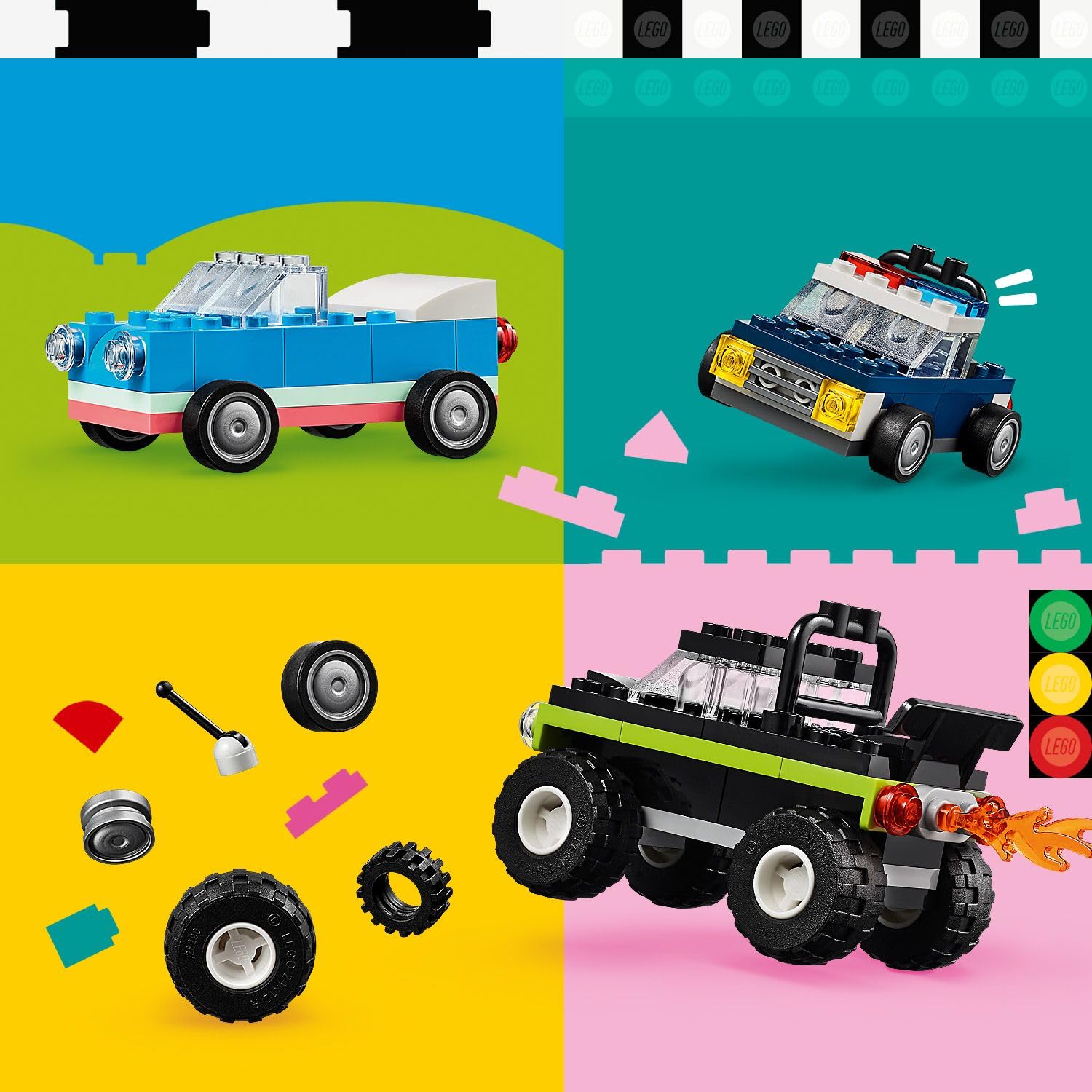 LEGO Classic Yaratıcı Araçlar 11036-4 Yaş ve Üzeri Çocuklar için 10 Adet Araba Yapımı İçeren Yaratıcı Oyuncak Yapım Seti (900 Parça)