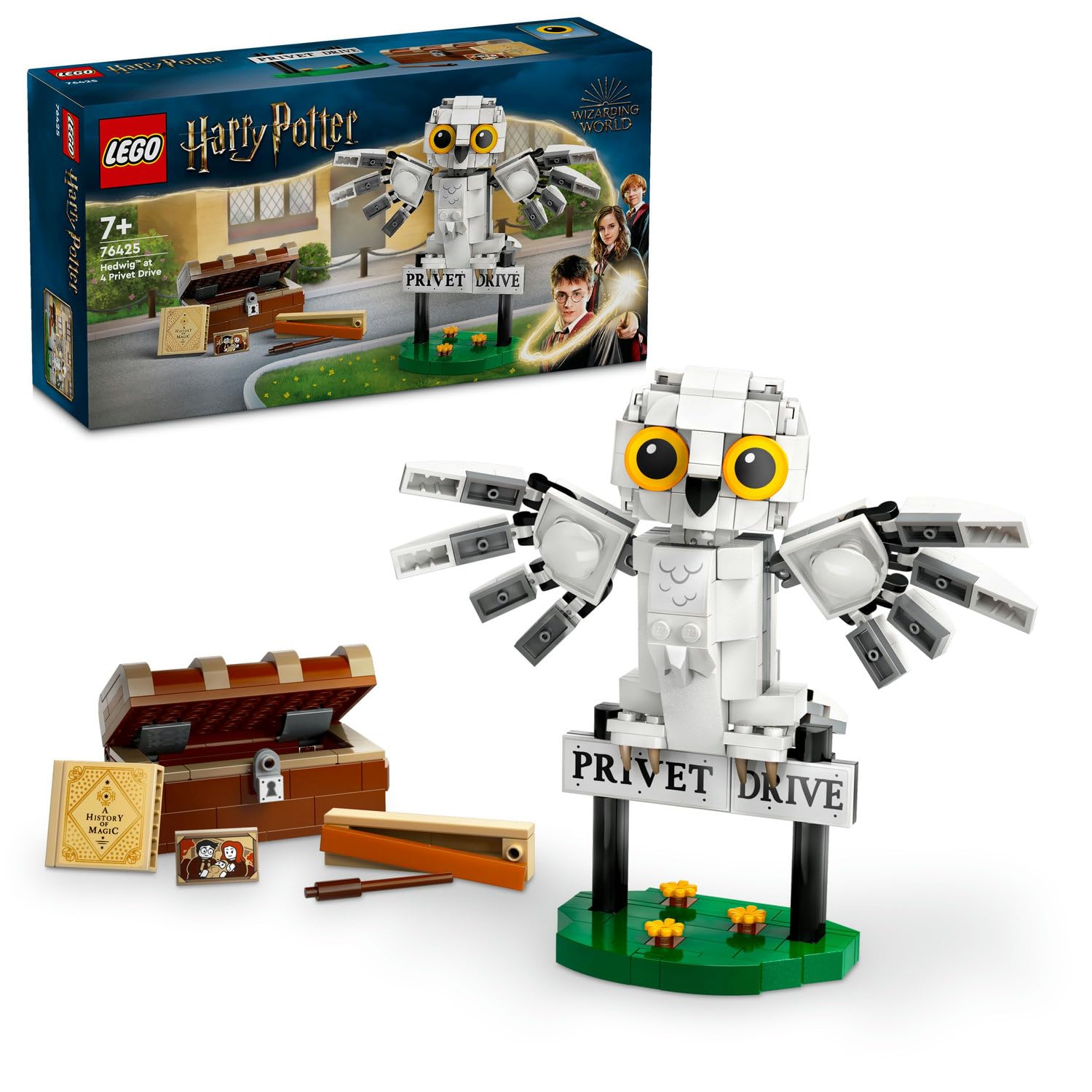 LEGO Harry Potter Hedwig, Privet Drive 4 Numara’da 76425-7 Yaş ve Üzeri Harry Potter Hayranları için Koleksiyonluk Yaratıcı Oyuncak Yapım Seti (336 Parça)