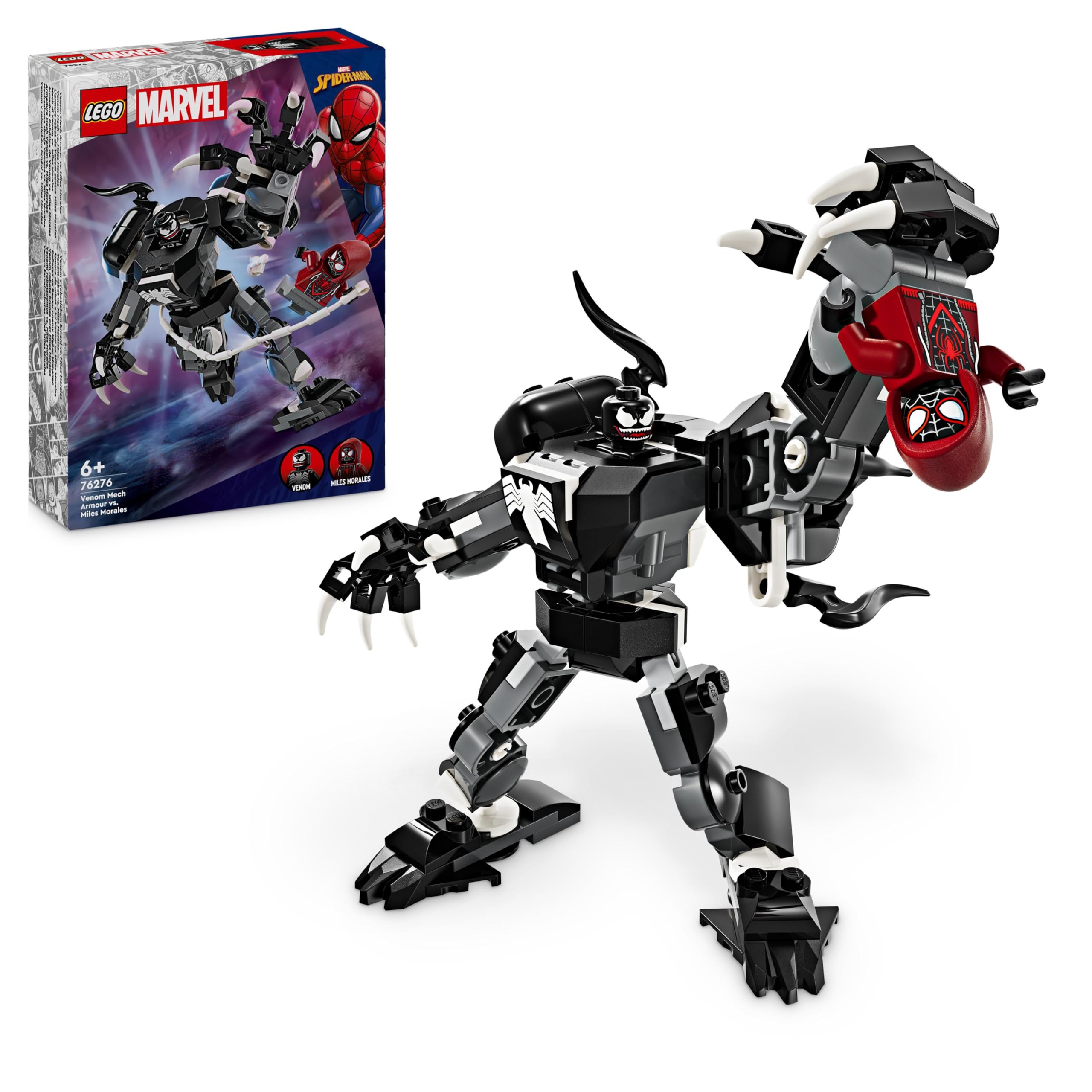 LEGO | Marvel Venom Robot Zırhı Miles Morales’e Karşı 76276-6 Yaş ve Üzeri Süper Kahraman Seven Çocuklar için İnşa Edilebilen Yaratıcı Oyuncak Yapım Seti (134 parça)