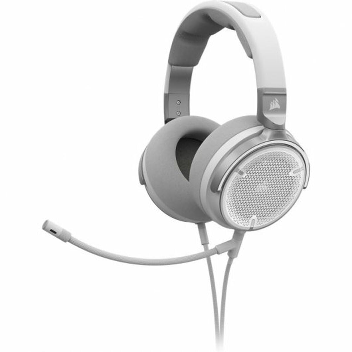 Corsair Virtuoso Pro Açık Oyun Kulaklığı Kablolu – Tek yönlü mikrofon çıkarılabilir – 50 mm grafen iletkenler, frekans tepkisi 20 Hz – 40 kHz – Beyaz