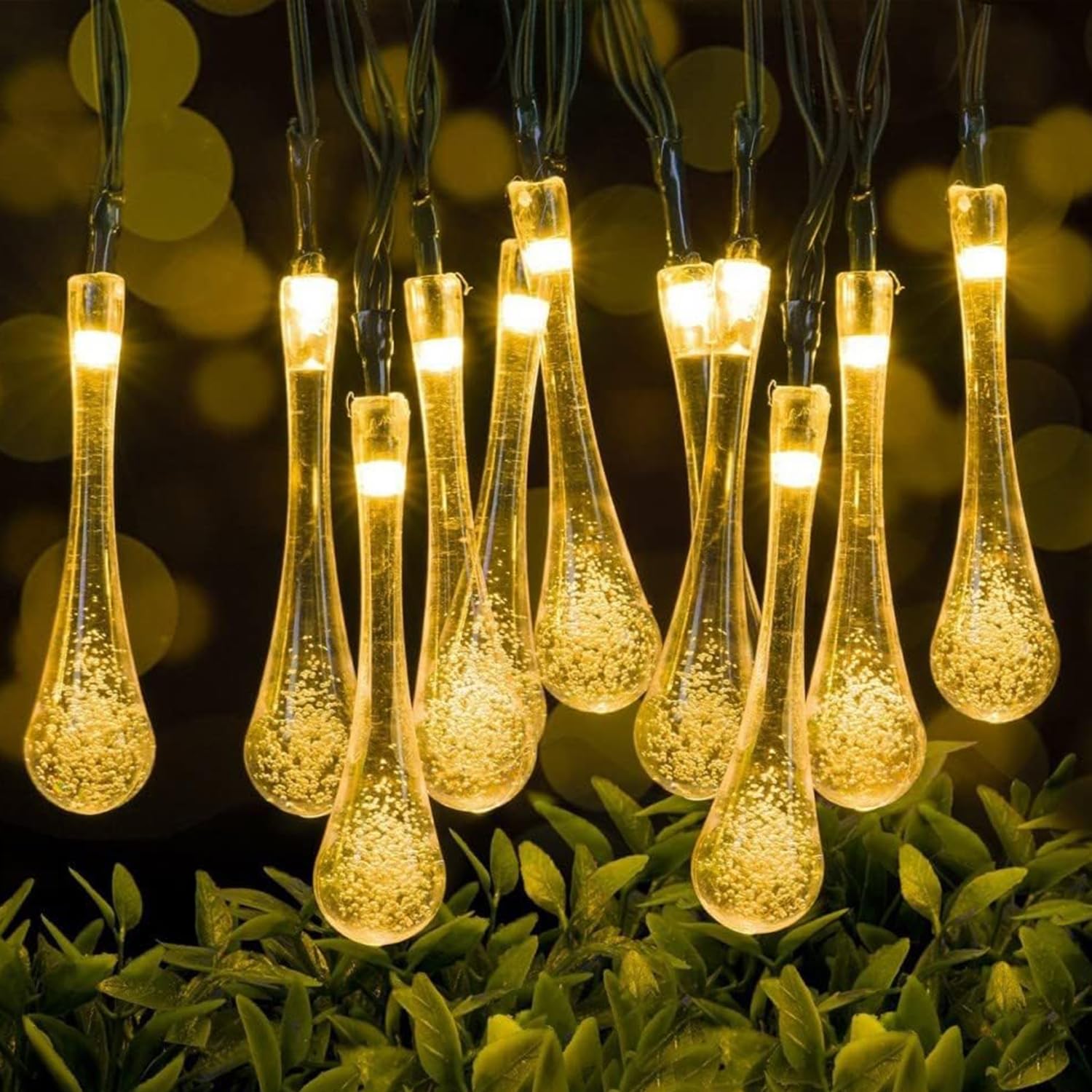 light home Güneş Enerjili Dize Işıklar Su Geçirmez, 7 m /50 LED 8 Mod Kristal Su Damlası Veranda için, Bahçe Güneş Küresi Peri Işıklar, Düğün Açık Hava Noel Parti Dekorasyonu için Güneş Bahçe Işıkları