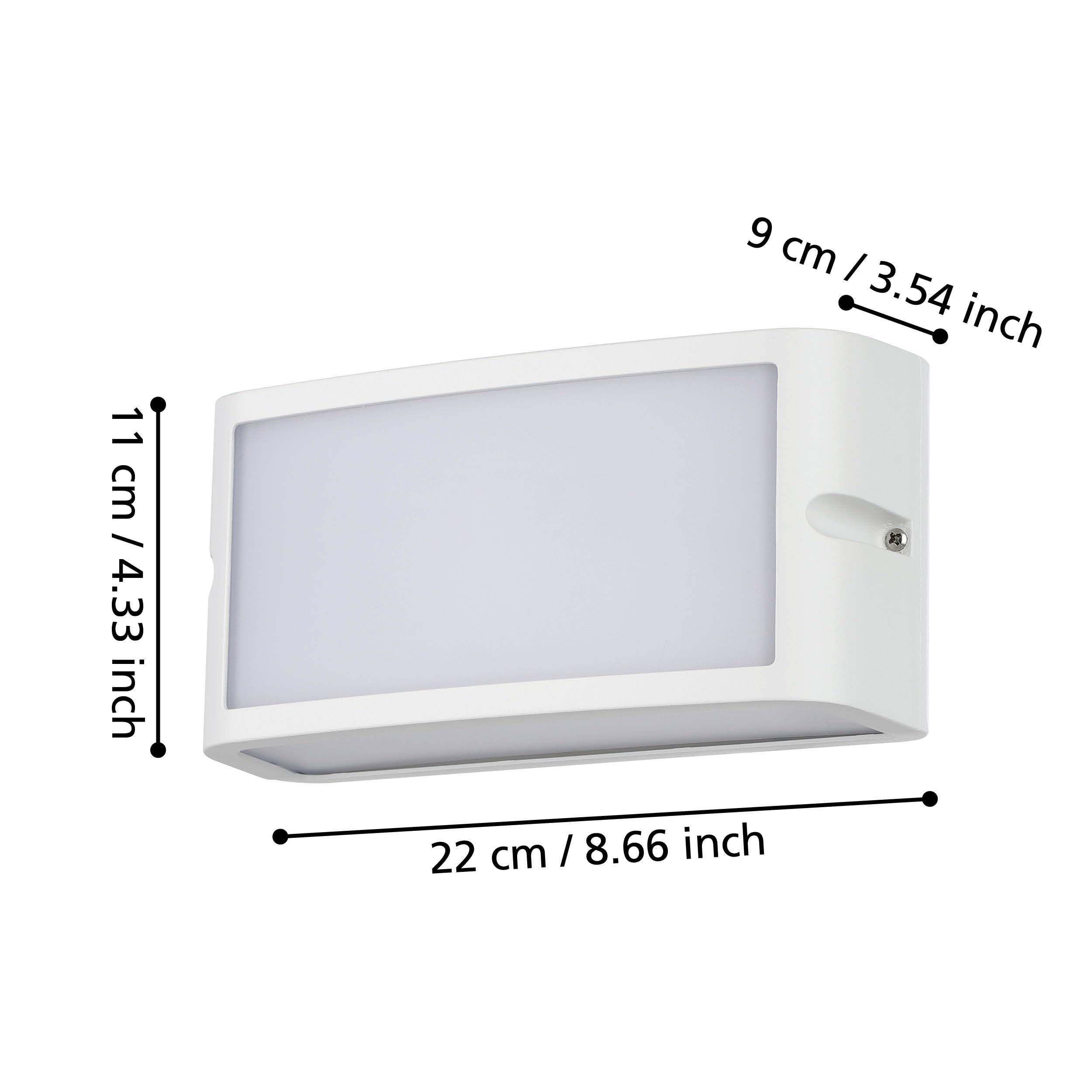 EGLO Camarada LED duvar lambası, dış mekan aydınlatması, ev duvarı, dikdörtgen dış mekan lambası, metal, beyaz dış duvar lambası, dış mekan lambası, soğuk beyaz, IP54