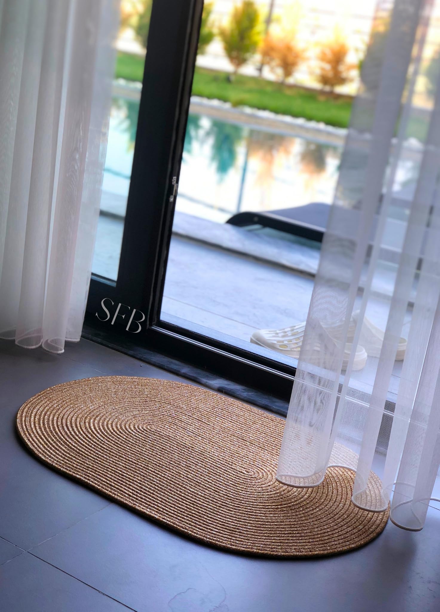 SFB HOME TEXTİLE JÜT HASIR İÇ DIŞ EV OFİS BALKON BAHÇE DEKORATİF KAPI ÖNÜ PASPASI ÖZEL YAPIM ELDE DOKUMA HEDİYELİK EV EŞYASI