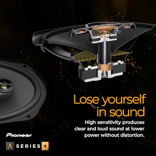 PIONEER TS-A1601C, 2 Yönlü Bileşenli Araç Ses Hoparlörleri, Tam Aralık, Net Ses Kalitesi, Kolay Kurulum ve Gelişmiş Bas Tepki, Siyah ve Altın Renkli 6.5 inç Yuvarlak Hoparlörler