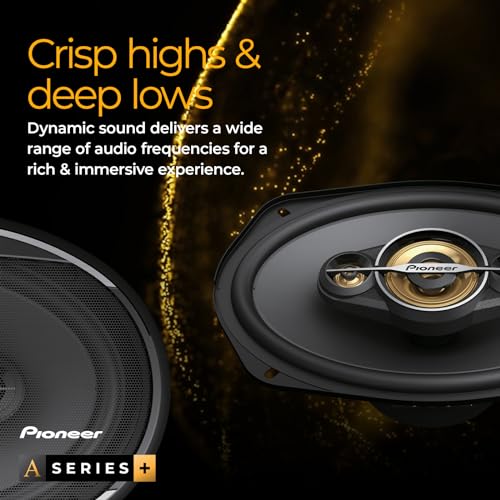 PIONEER TS-A1601C, 2 Yönlü Bileşenli Araç Ses Hoparlörleri, Tam Aralık, Net Ses Kalitesi, Kolay Kurulum ve Gelişmiş Bas Tepki, Siyah ve Altın Renkli 6.5 inç Yuvarlak Hoparlörler