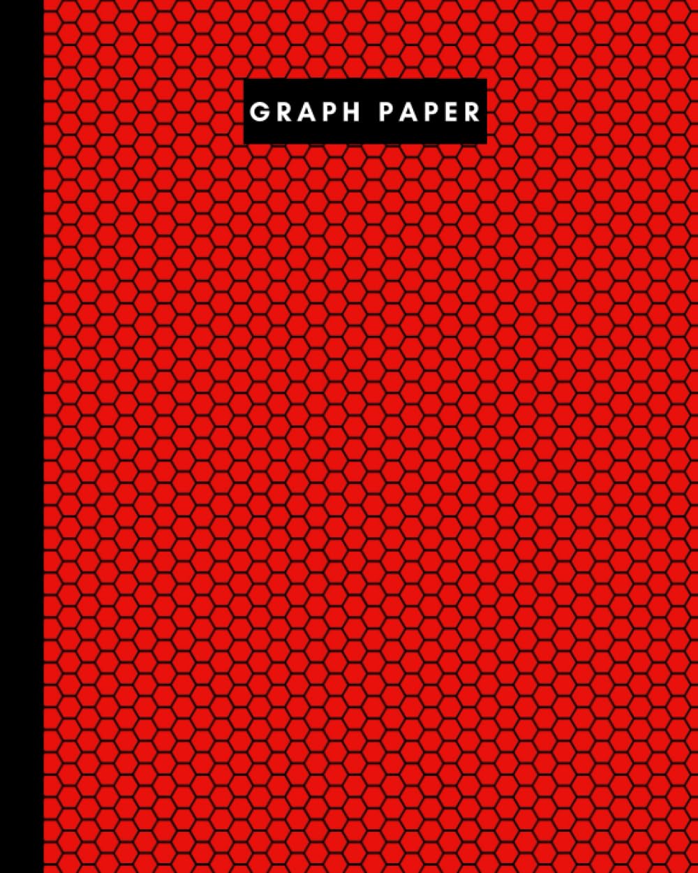 8" x 10" Graph paper - 106 pages - Black Beehive on Red: Imperial 1/4” squared white graph paper and high quality gloss cover by Elizabeth Banks
