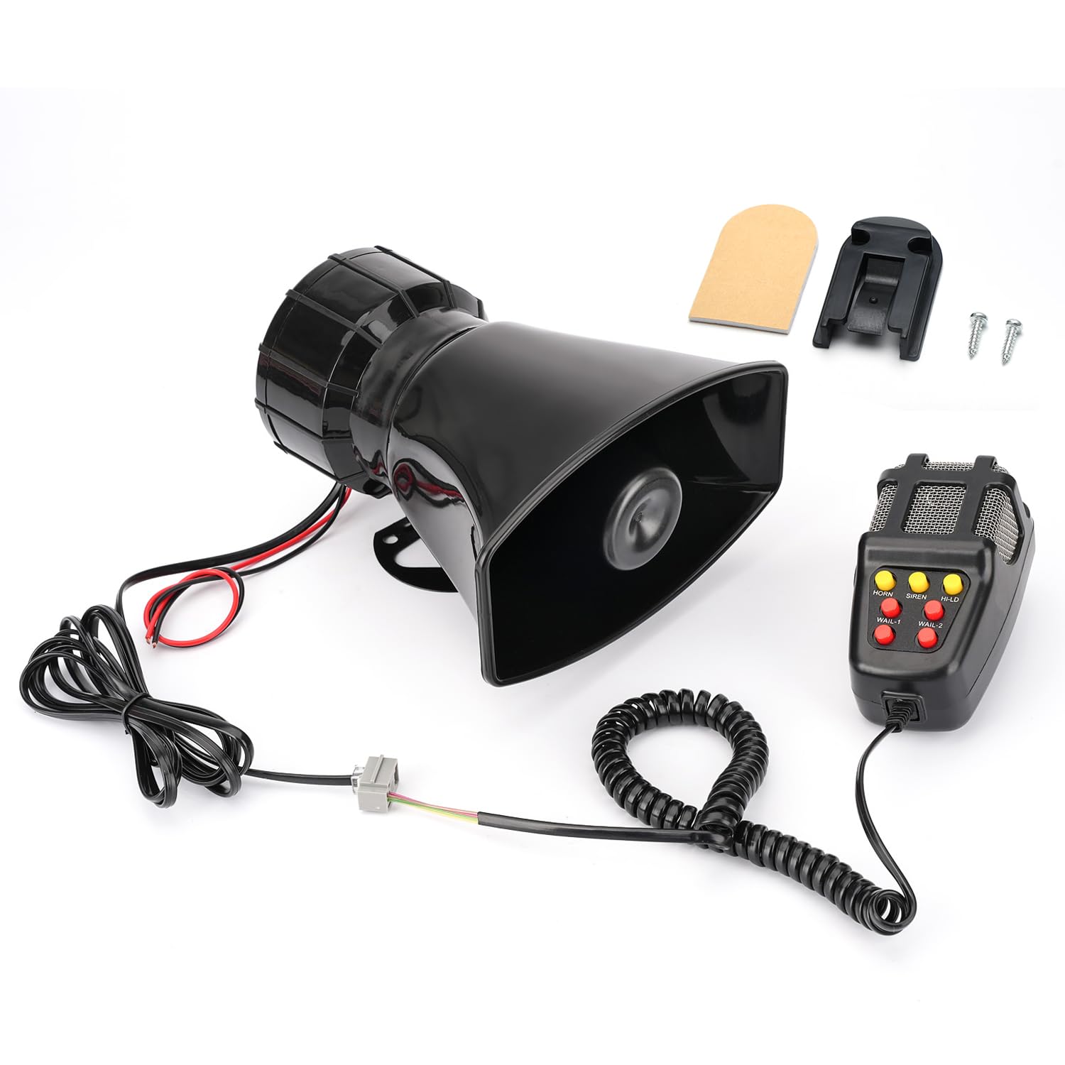 KERWINN Araba Siren Korna Mikrofonlu 7 Ton, Mikrofonlu 12V 100W Acil Ses Amplifikatörü PA Hoparlör Sistemi Ambulans Yangın Hooter Trafik Sesi