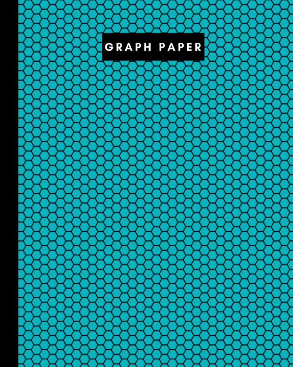 8" x 10" Graph paper - 106 pages - Black Beehive on Teal: Imperial 1/4” squared white graph paper and high quality gloss cover by Elizabeth Banks
