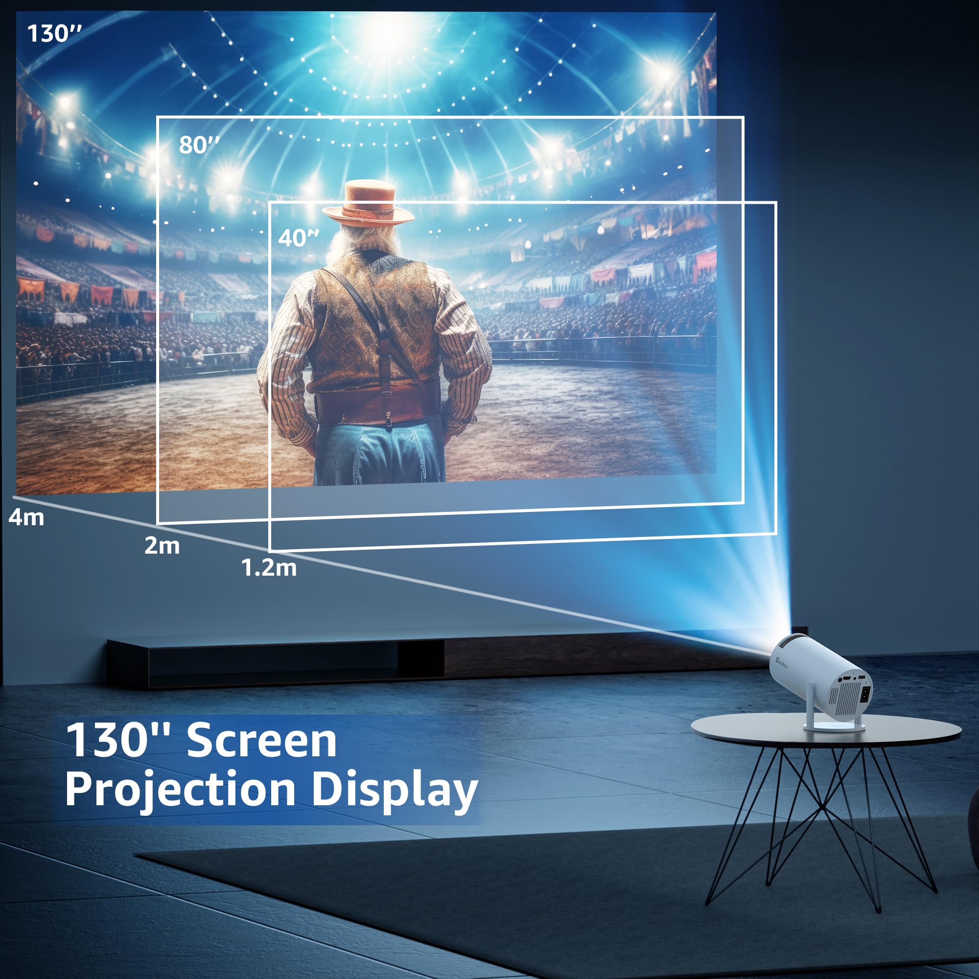 aubor Android TV 11.0 ile Akıllı Projektör, 5G WiFi ve Bluetooth ile 1080P Taşınabilir Projektör, 10