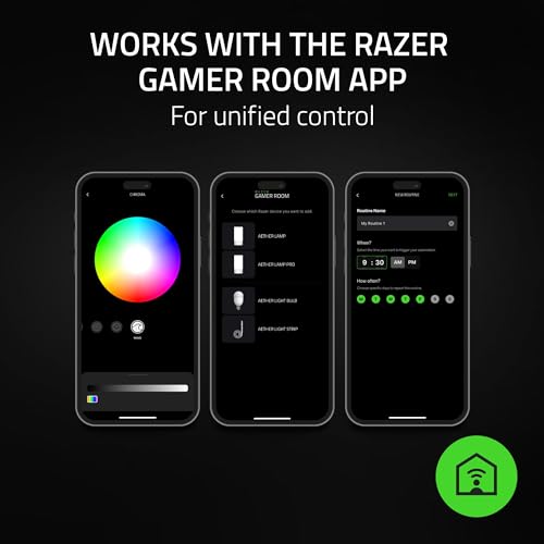 Razer Aether Smart Light - Akıllı Evler için LED Işık (Çok Yönlü Aydınlatma, Chroma RGB ile Desteklenir, Matter ile Uyumlu, Akıllı Ev Uygulamasını Destekler)