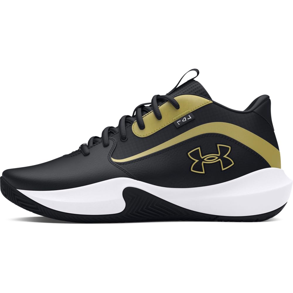 Under Armour UA Lockdown 7 Unisex Yetişkin Basketbol Ayakkabısı Black/Black/Metallic Gold 45
