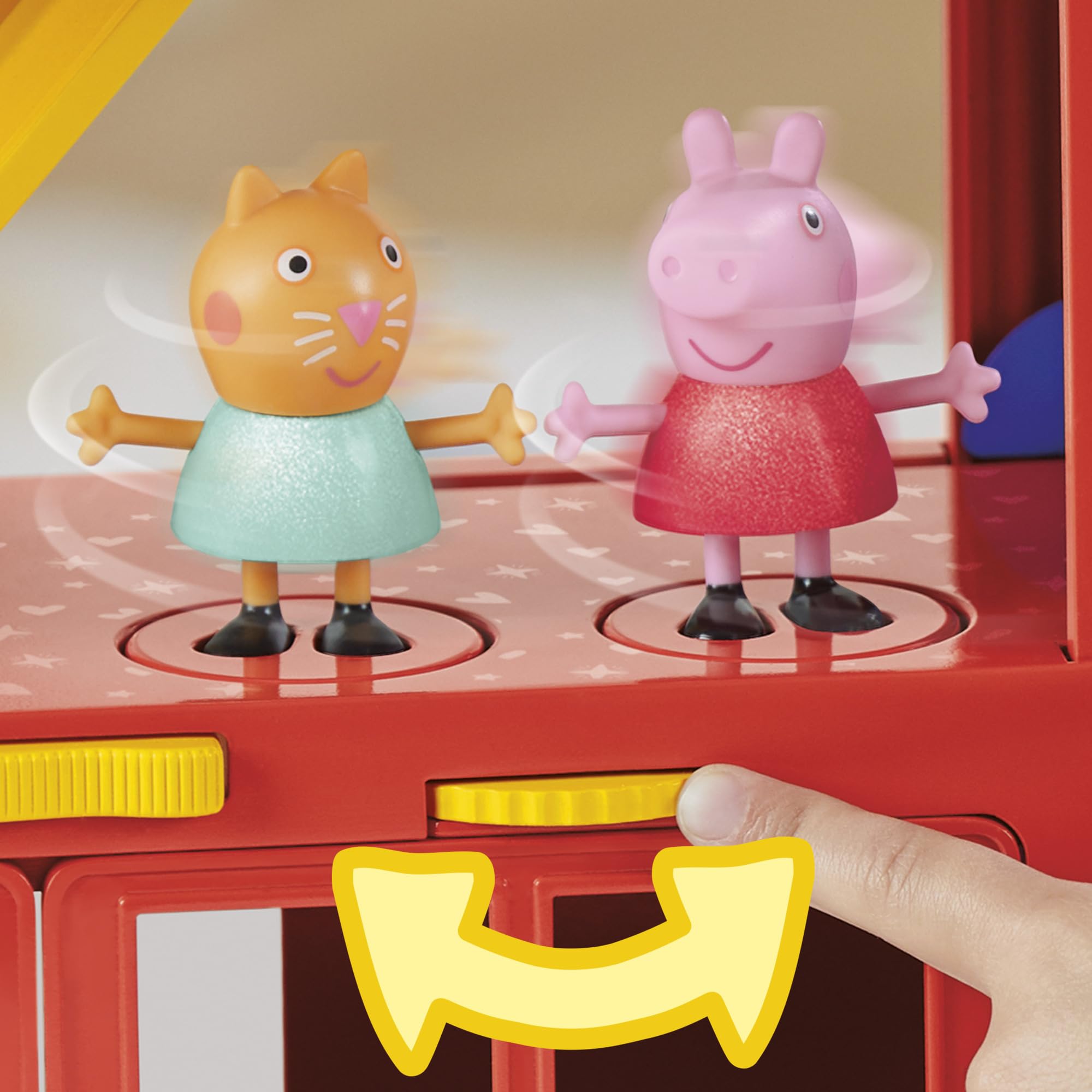 Peppa Pig 2'si 1 arada parti otobüsü oyun seti, 3 figür ve 13 aksesuar parçalı, okul öncesi oyuncaklar, kız ve erkek çocuklar için 3 ve üzeri