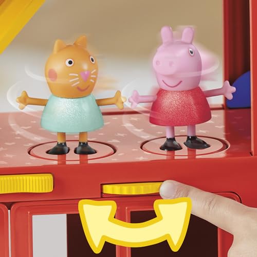 Peppa Pig 2'si 1 arada parti otobüsü oyun seti, 3 figür ve 13 aksesuar parçalı, okul öncesi oyuncaklar, kız ve erkek çocuklar için 3 ve üzeri