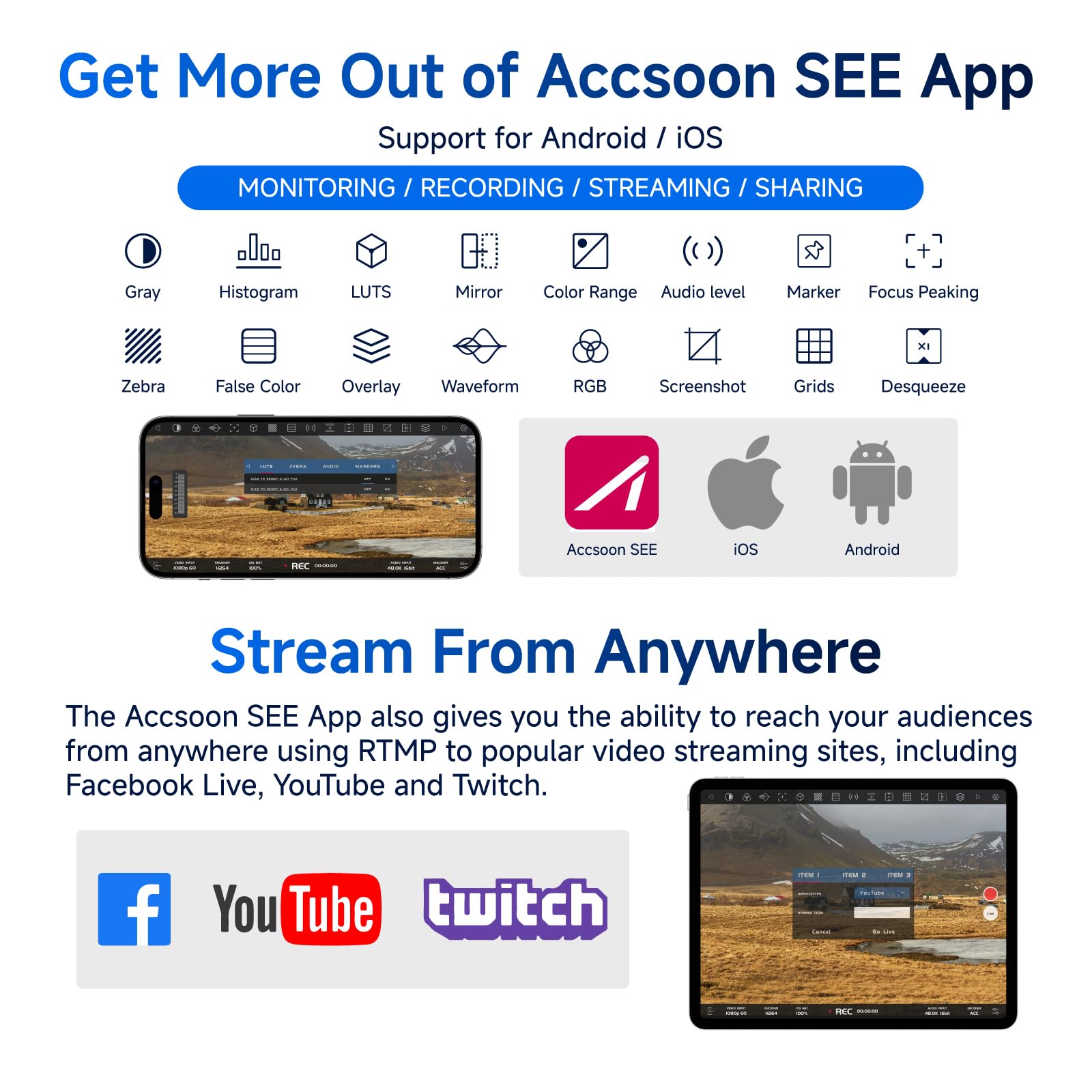 Accsoon CineView Nano BİR küçük, daha hafif kablosuz CineView sistemi. HD 1080p60 HDMI sinyali HDMI bağlantısı üzerinden sinyali kablosuz olarak aktarır