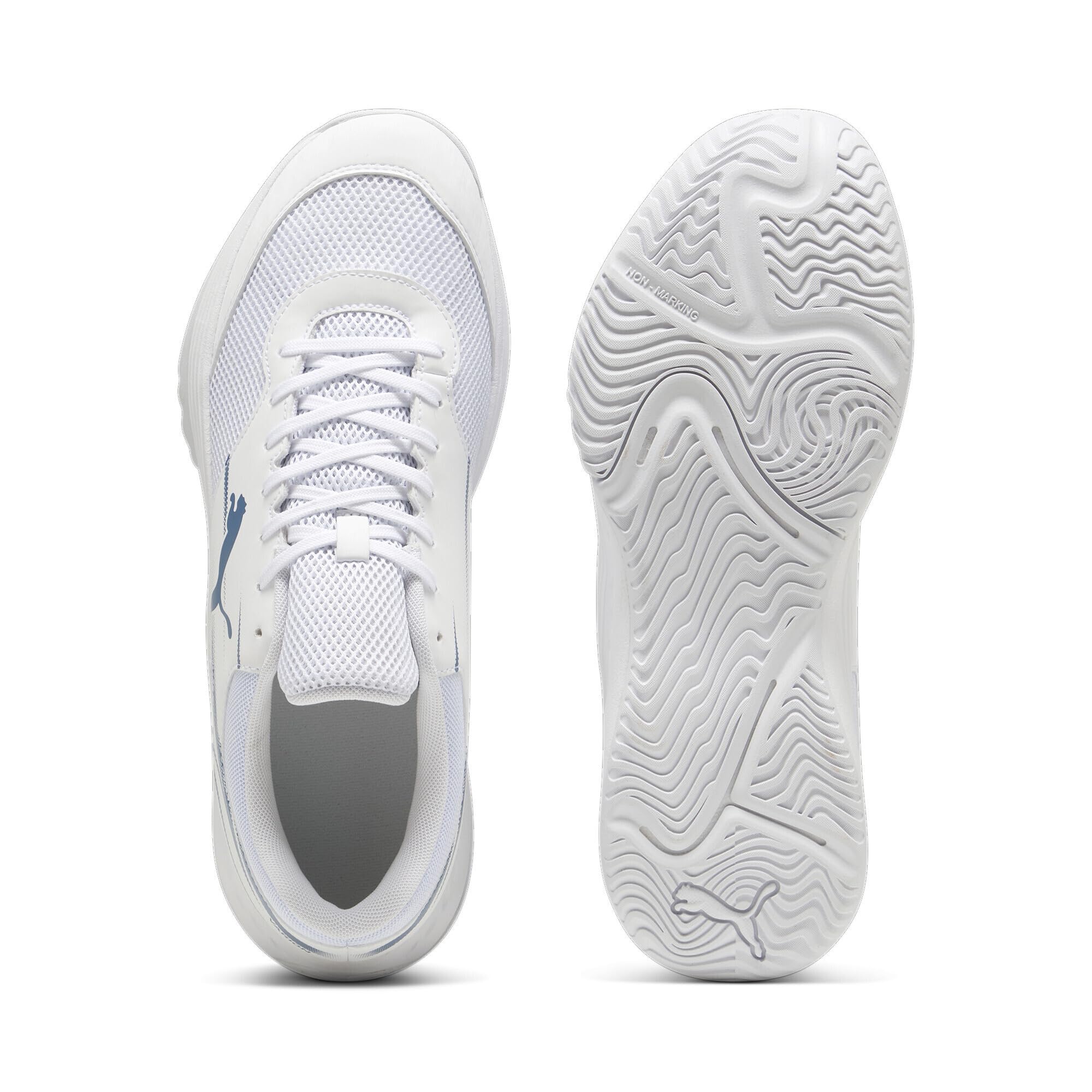 PUMA Unisex Varion II iç mekan saha ayakkabısı, Puma Beyaz Mavi Ufuk, 36 EU
