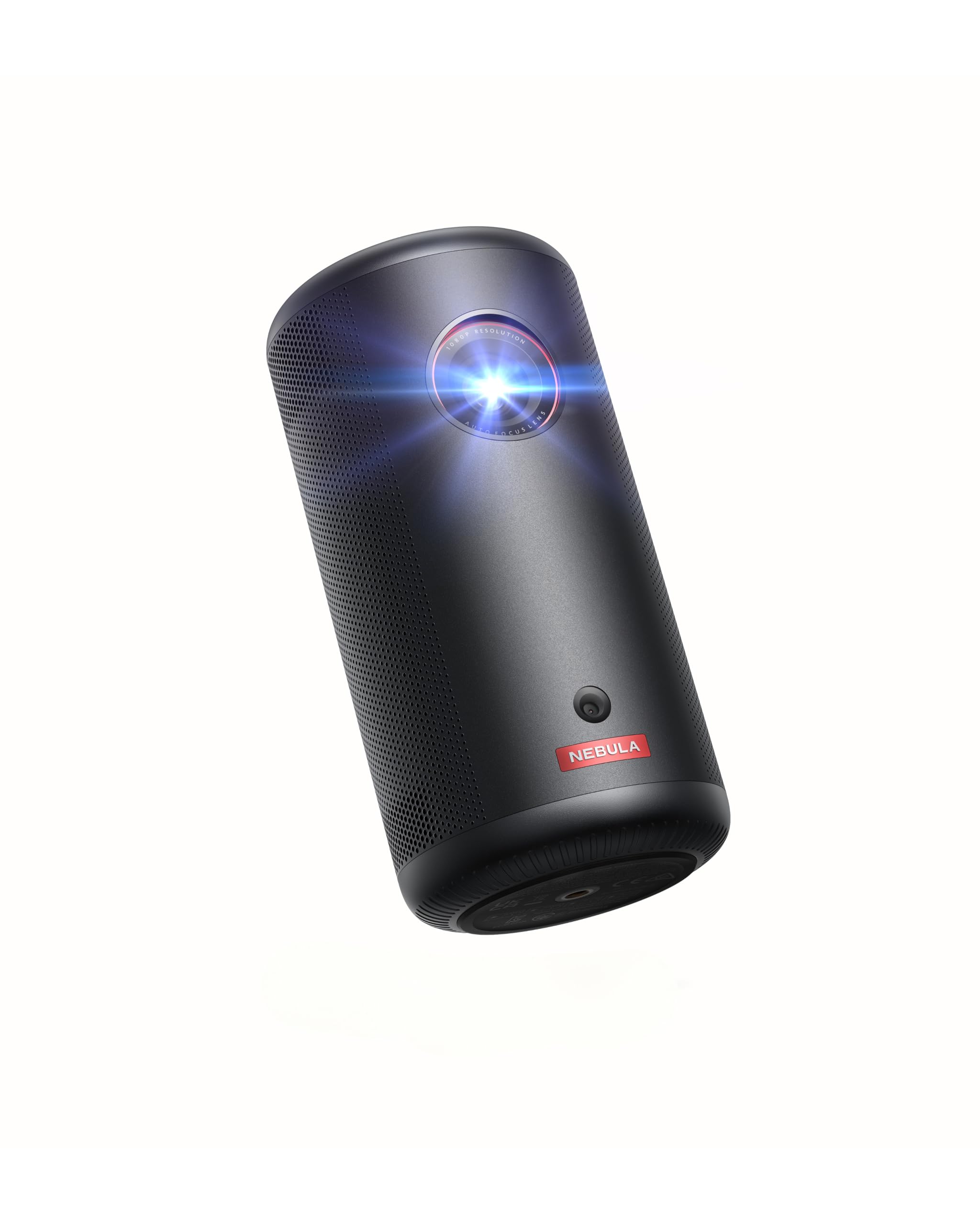 Nebula Capsule3 mini projektör, akıllı projektör, 1080p, WLAN, 200 ANSI lümen, taşınabilir projektör, GTV, Netflix önceden yüklenmiş, Dolby Digital, 120 inç görüntü, entegre pil, 2,5 saat çalma süresi
