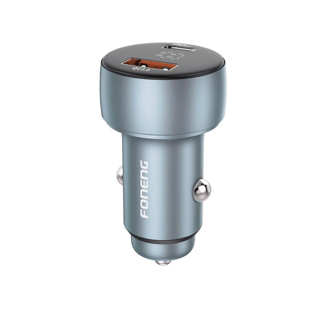 Foneng C18 48W 1xUsb 1xType-C Giriş Dijital Göstergeli Araç içi Çakmaklık Şarj Aleti
