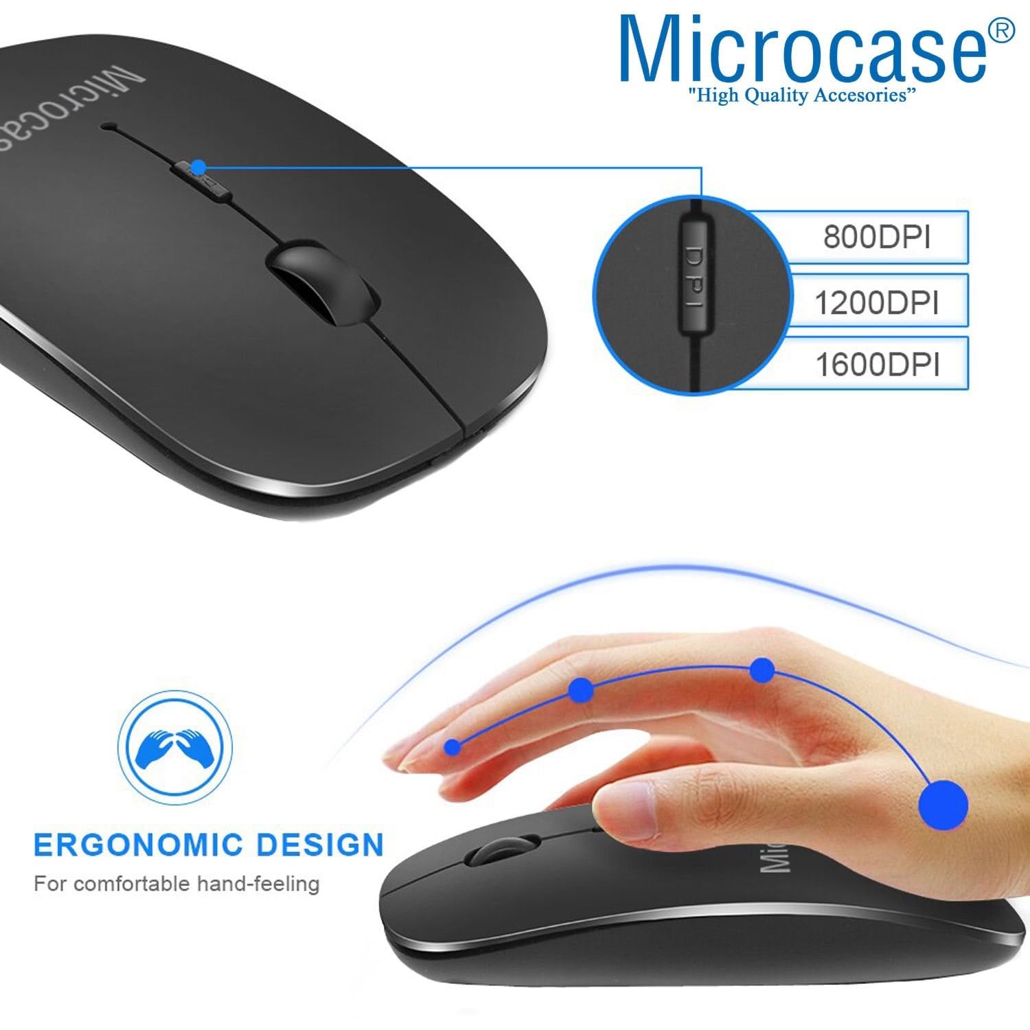 Microcase Huawei Matepad 11.5 inch Tablet Bluetooth Klavye ve Mouse + Standlı Kılıf - BKK6