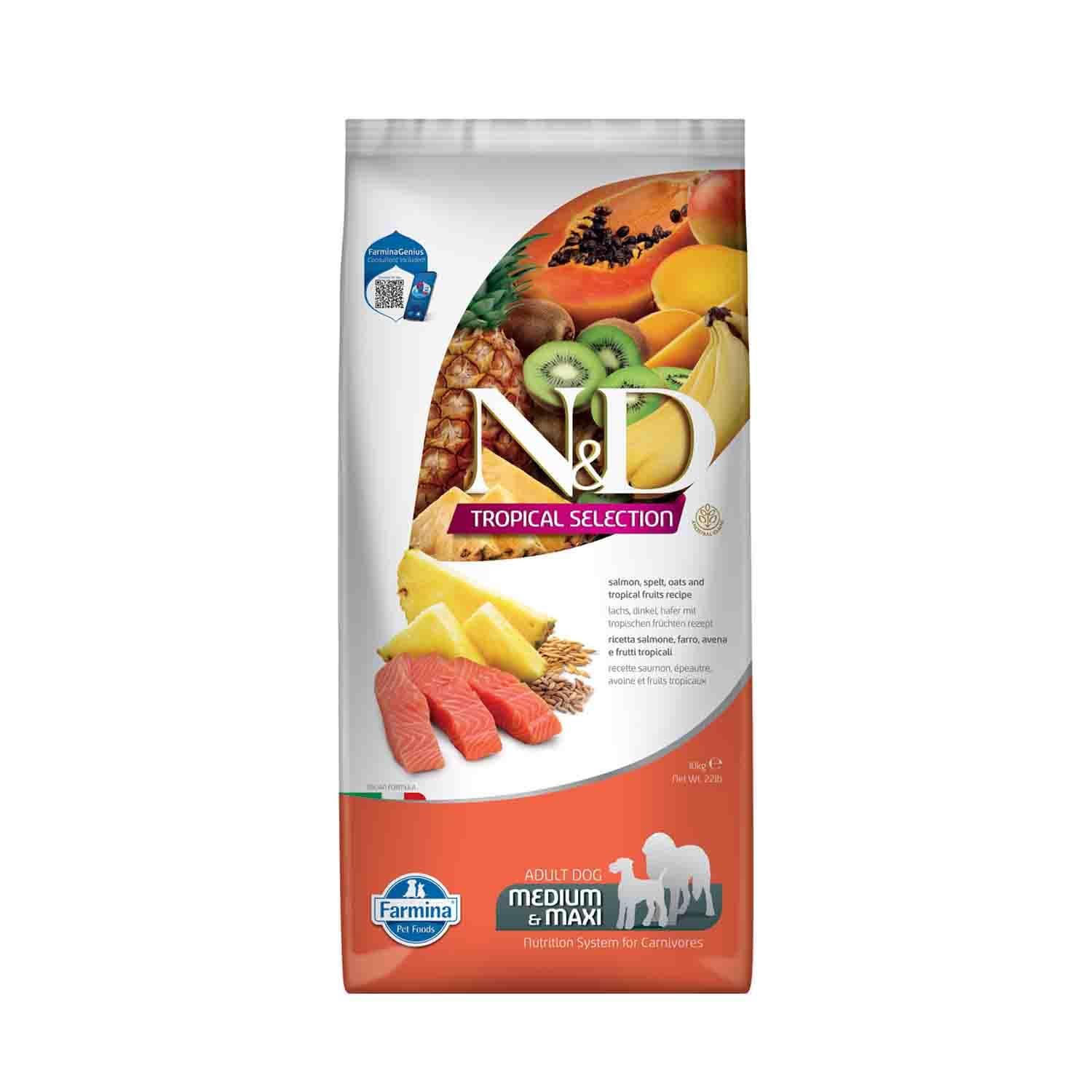 Nd N&D Tropical Selection Somonlu Ve Tropikal Meyveli Orta Ve Büyük Irk Yetişkin Köpek Maması 10 Kg