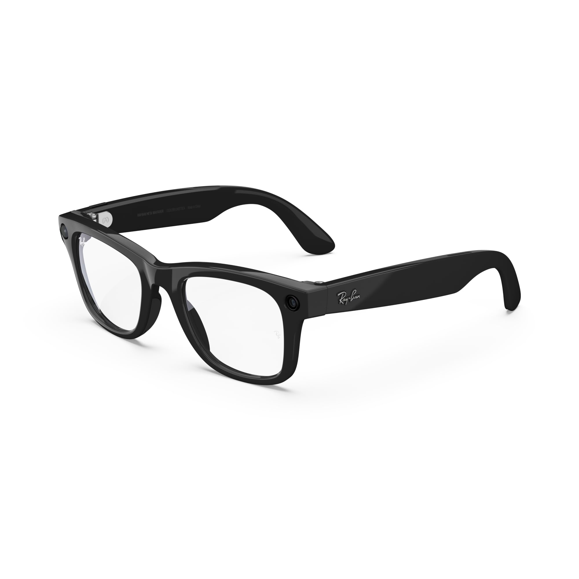 Ray-Ban Erkek 0rw4008 Meta Wayfarer Büyük Kare Güneş Gözlüğü, Parlak siyah 1, 53 mm