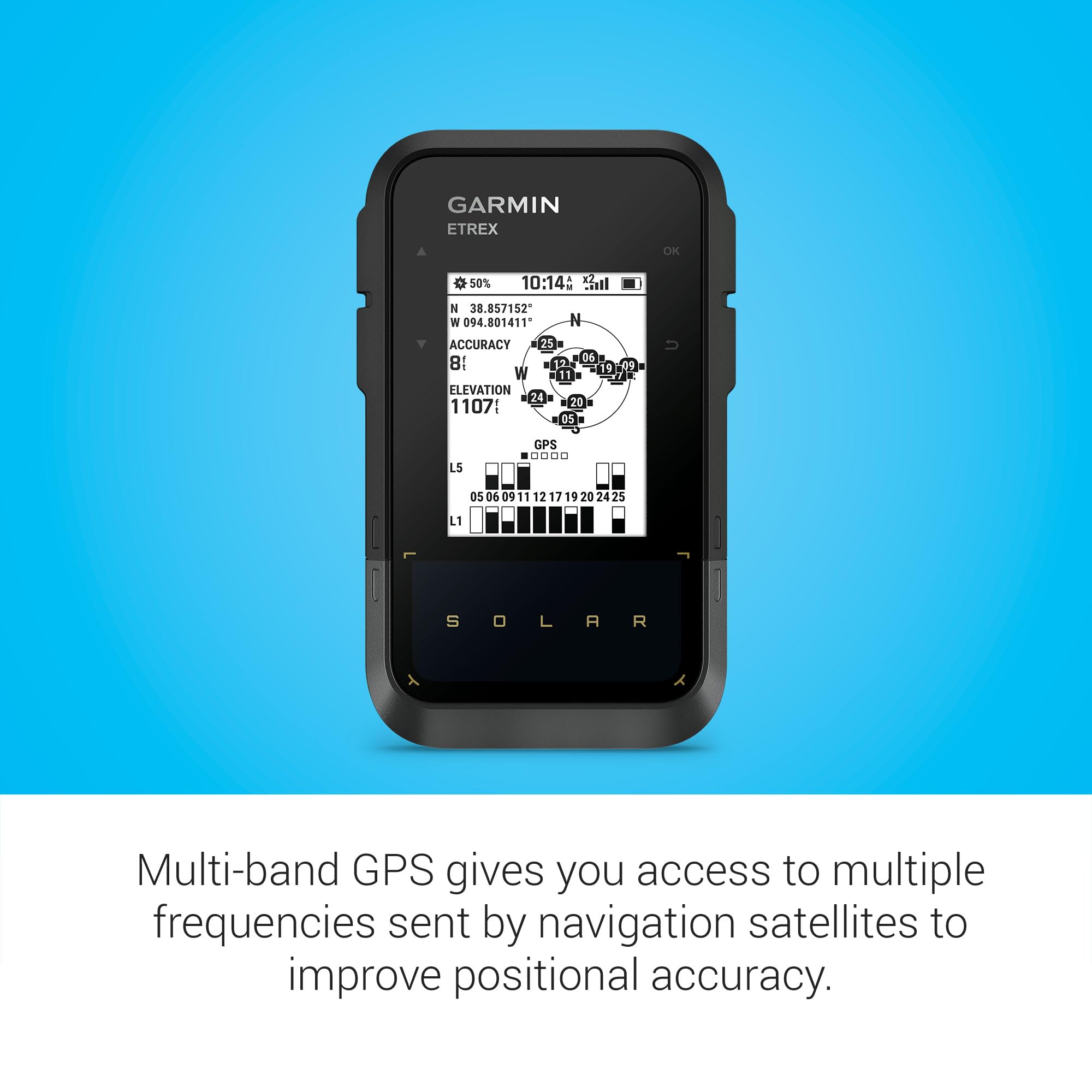 Garmin eTrex® Güneş Enerjisi, GPS Taşınabilir Navigatör, Sınırsız Pil Ömrü, Suya Dayanıklı