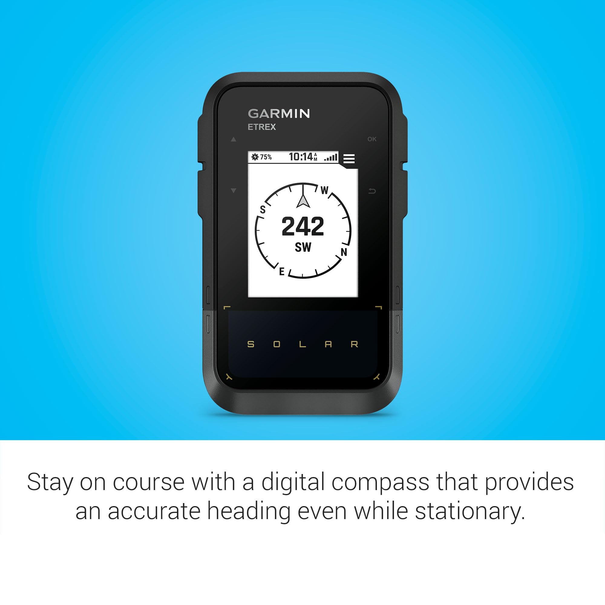 Garmin eTrex® Güneş Enerjisi, GPS Taşınabilir Navigatör, Sınırsız Pil Ömrü, Suya Dayanıklı