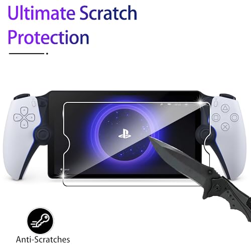 FDHYFGDY Sony PS5 Playstation Portal için Ekran Koruyucu Folyo Sert Cam 2 Adet [2 Adet] Sertlik Derecesi 9H, Çizilmez, Kabarcıksız, Parmak İzi Tutmaz, HD Koruma