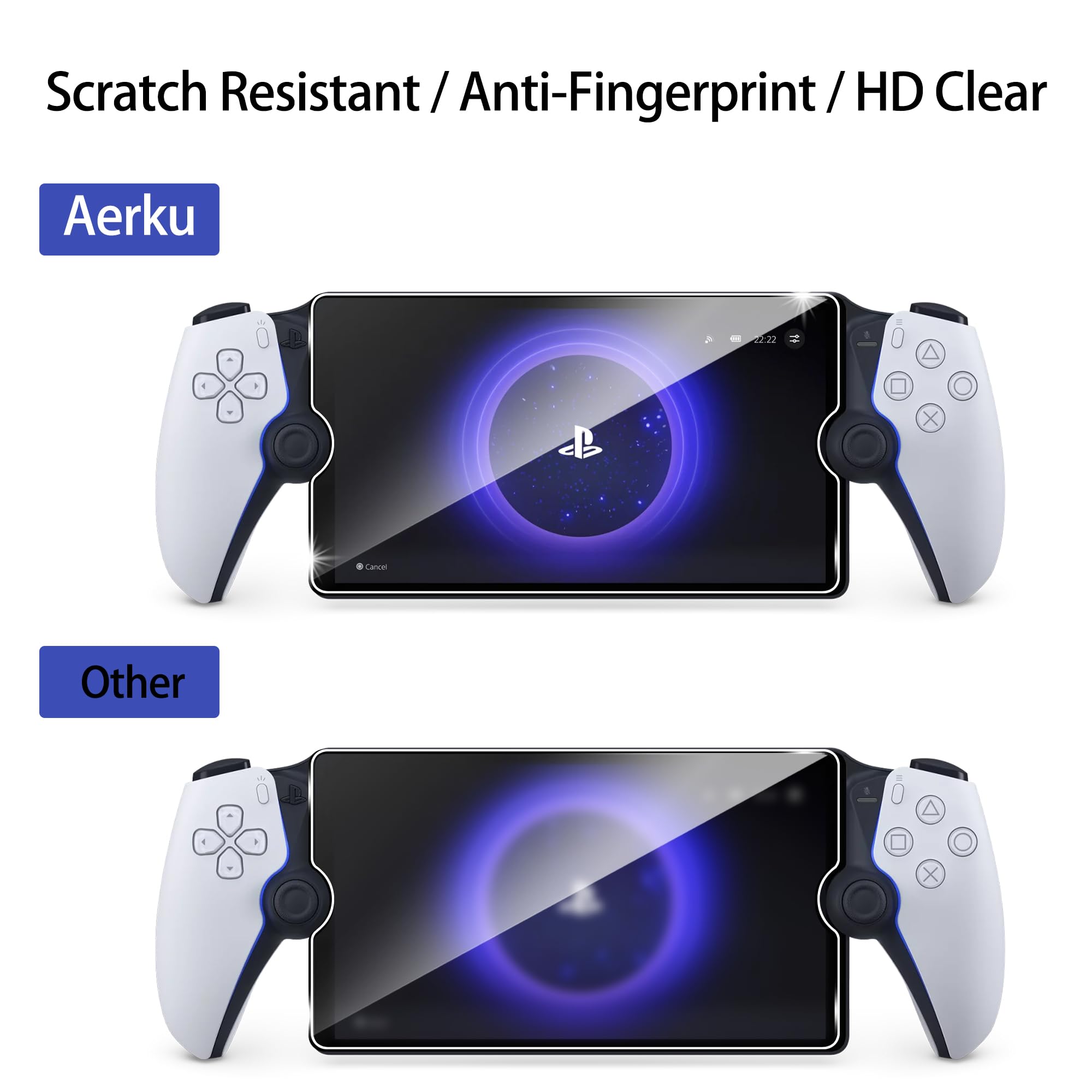 FDHYFGDY Sony PS5 Playstation Portal için Ekran Koruyucu Folyo Sert Cam 2 Adet [2 Adet] Sertlik Derecesi 9H, Çizilmez, Kabarcıksız, Parmak İzi Tutmaz, HD Koruma