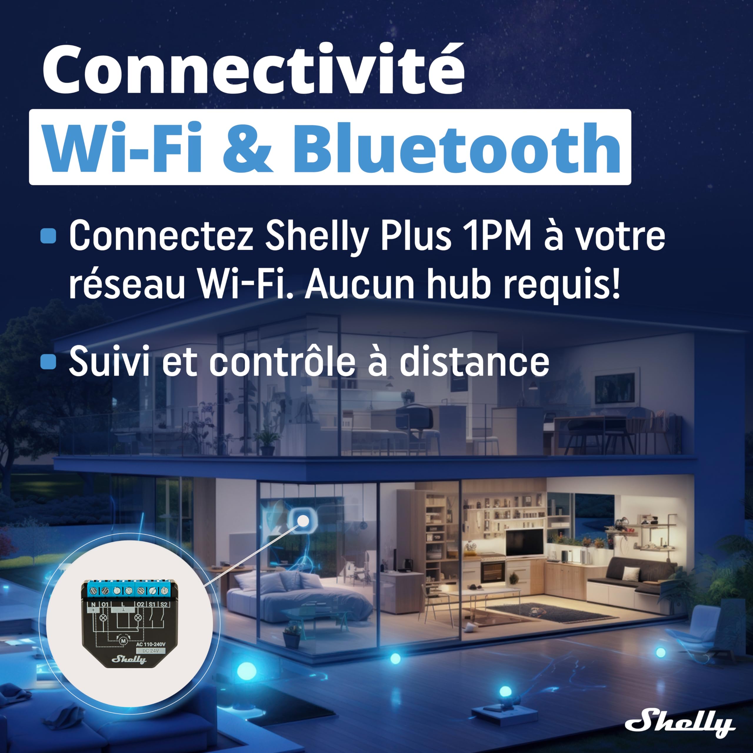 Shelly Plus 2PM | Wi-Fi ve Bluetooth 2 Kanallı Akıllı Röle Şalteri | Güç Tüketimi Ölçümlü Panjur Şalteri | Ev Otomasyonu | Google Home Alexa Aksesuarı | iOS Android Uygulaması (4'lü Paket)