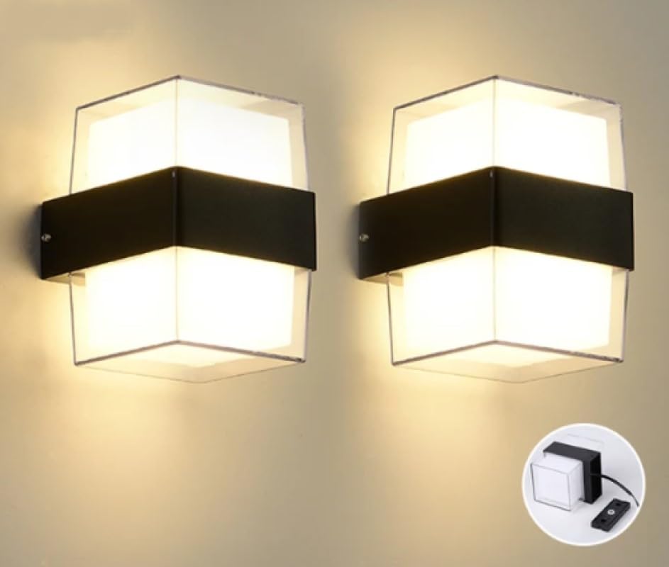 RULTECH Duvar lambası Modern Led Işık 12W 3200K Gün Işığı Su Geçirmez Duvar Aplik iç&dış Mekan Aydınlatma (2 ADET)