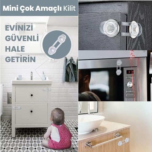 Orret Home 10 Adet Dolap Kilidi,12 Adet Priz Kapağı,8 Adet Köşe Koruyucu,Çocuk Güvenliği,Bebek Ekipmanları