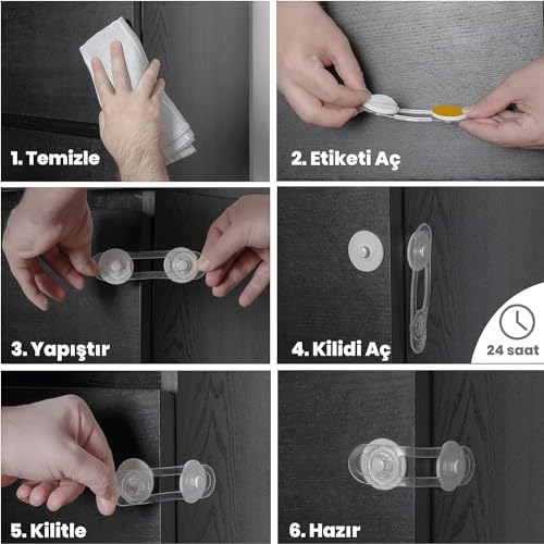 Orret Home 10 Adet Dolap Kilidi,12 Adet Priz Kapağı,8 Adet Köşe Koruyucu,Çocuk Güvenliği,Bebek Ekipmanları