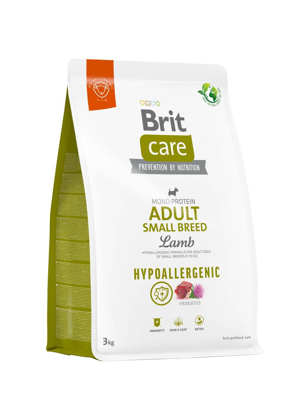 Brit Care Adult Small Breed, Küçük Irk - Yetişkin Köpekler İçin, Tek Proteinli, Hipoalerjenik, Kuzu Etli Kuru Mama, 3 kg