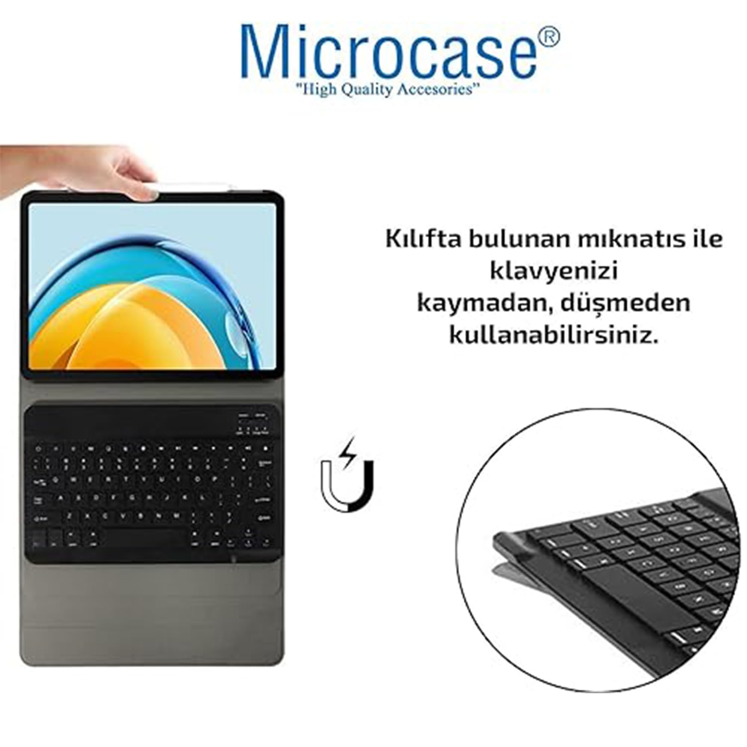 Microcase LENOVO Tab P11 2.Nesil Tablet ile Uyumlu Bluetooth Klavyeli Standlı Kılıf - BKK4